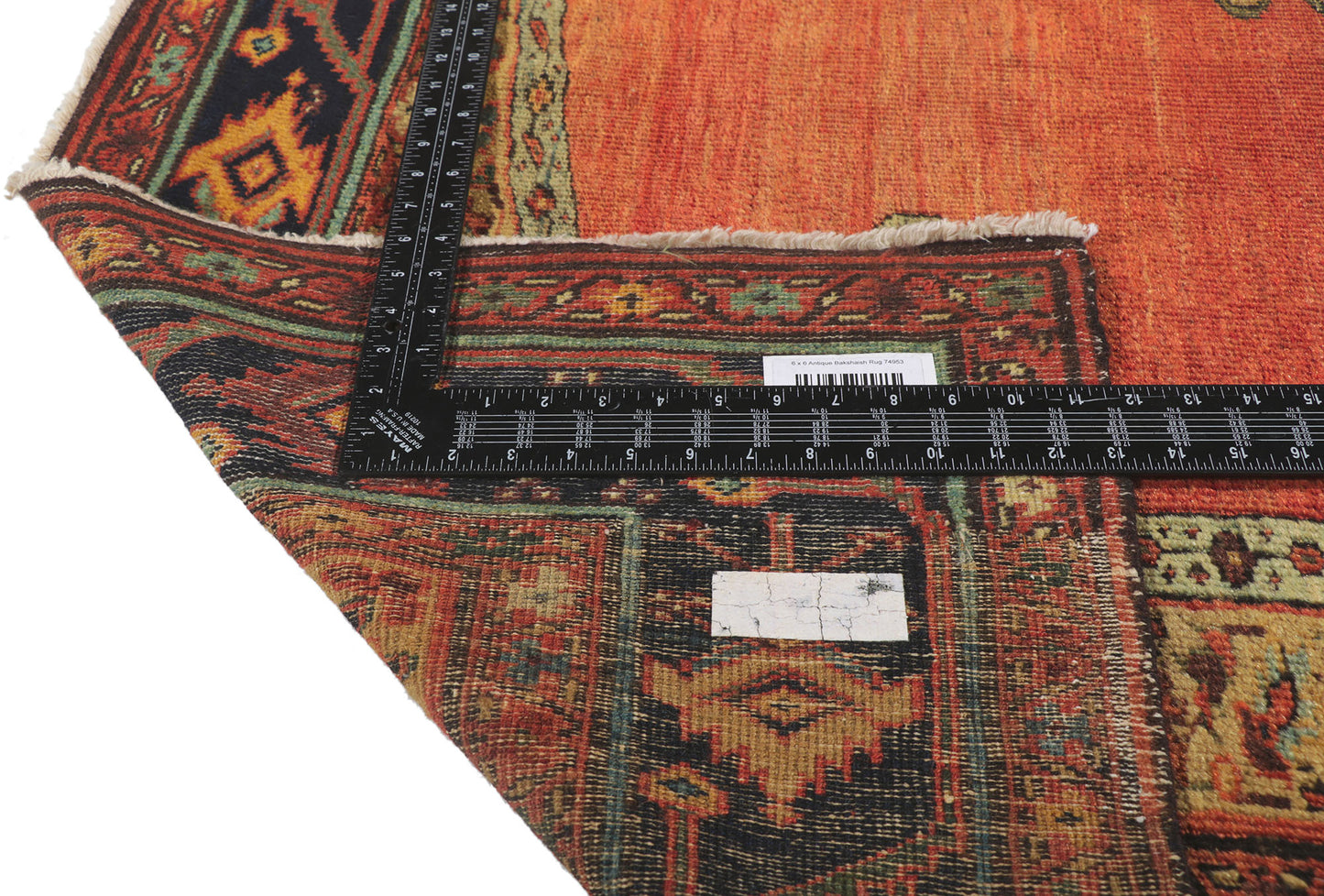 6 x 6 Antique Persian Bakshaish Rug 74953
