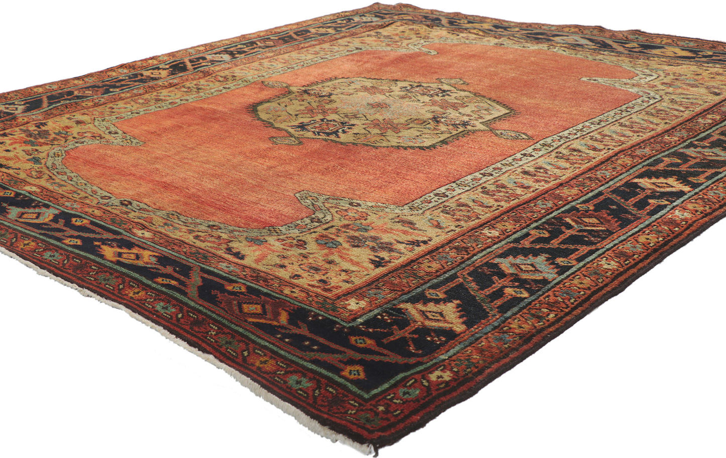 6 x 6 Antique Persian Bakshaish Rug 74953