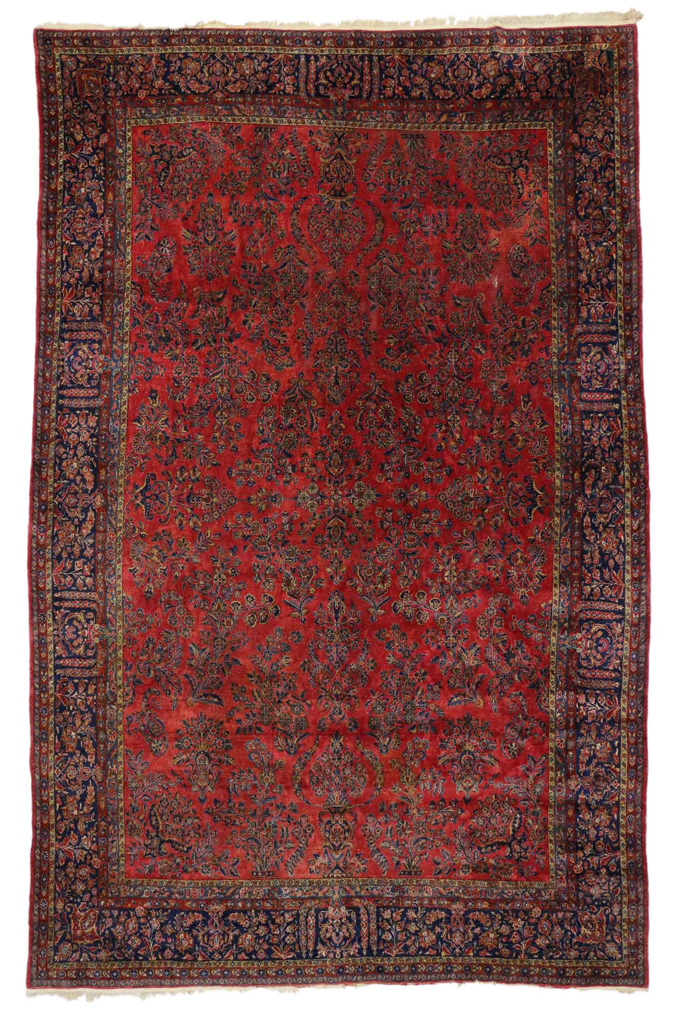 10 x 15 Antique Persian Kashan Rug 74971