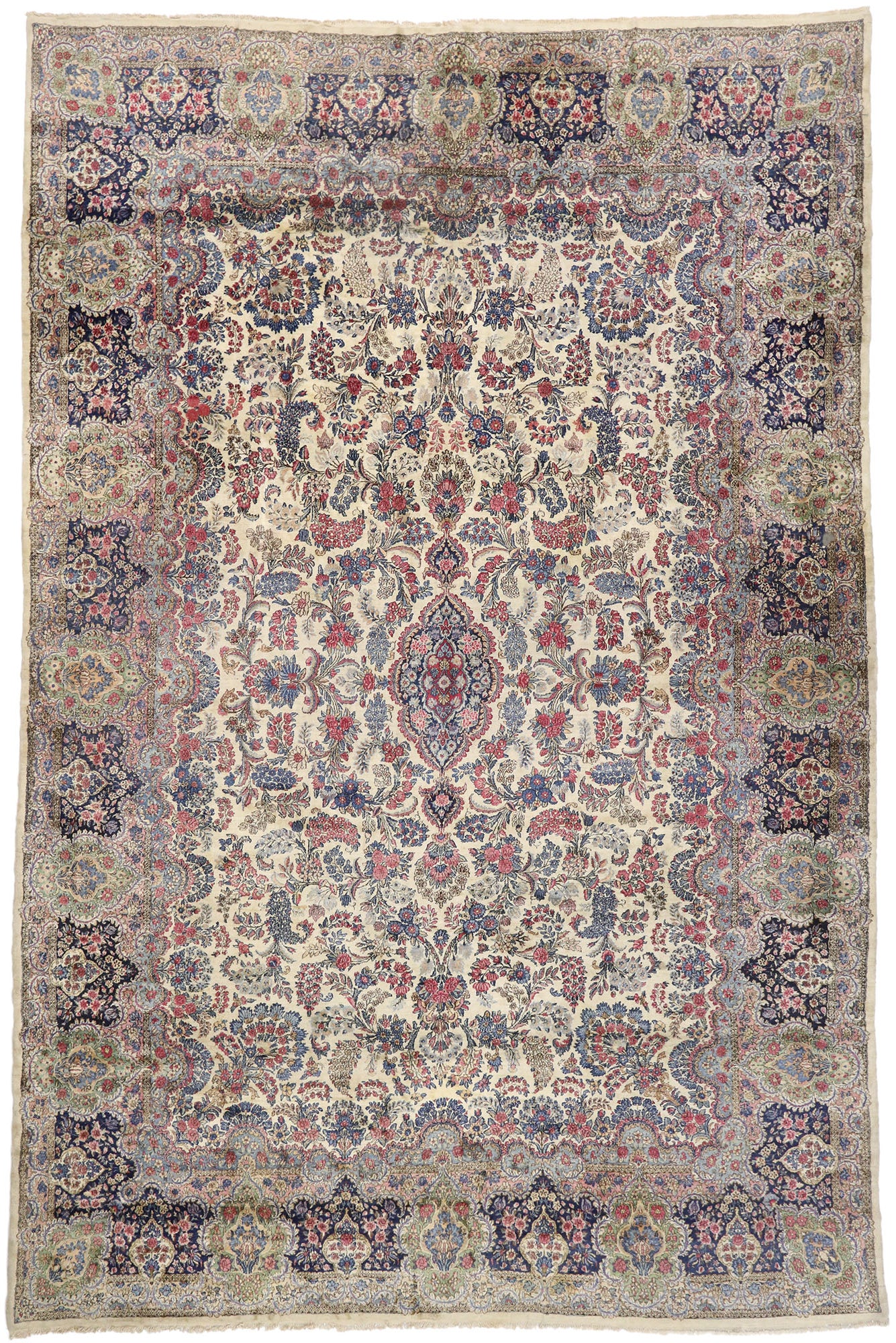 12 x 18 Antique Persian Kerman Rug 74979