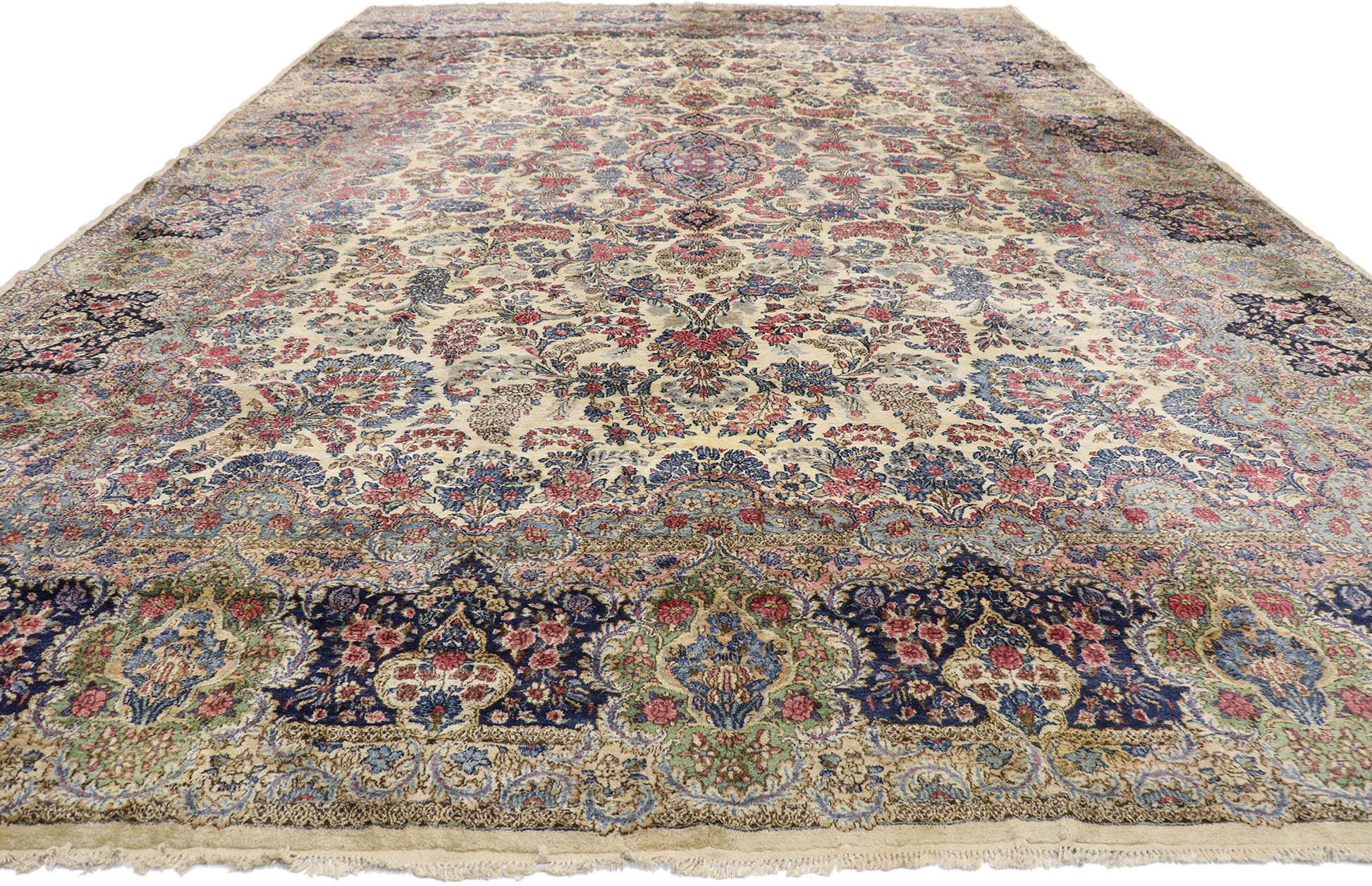 12 x 18 Antique Persian Kerman Rug 74979