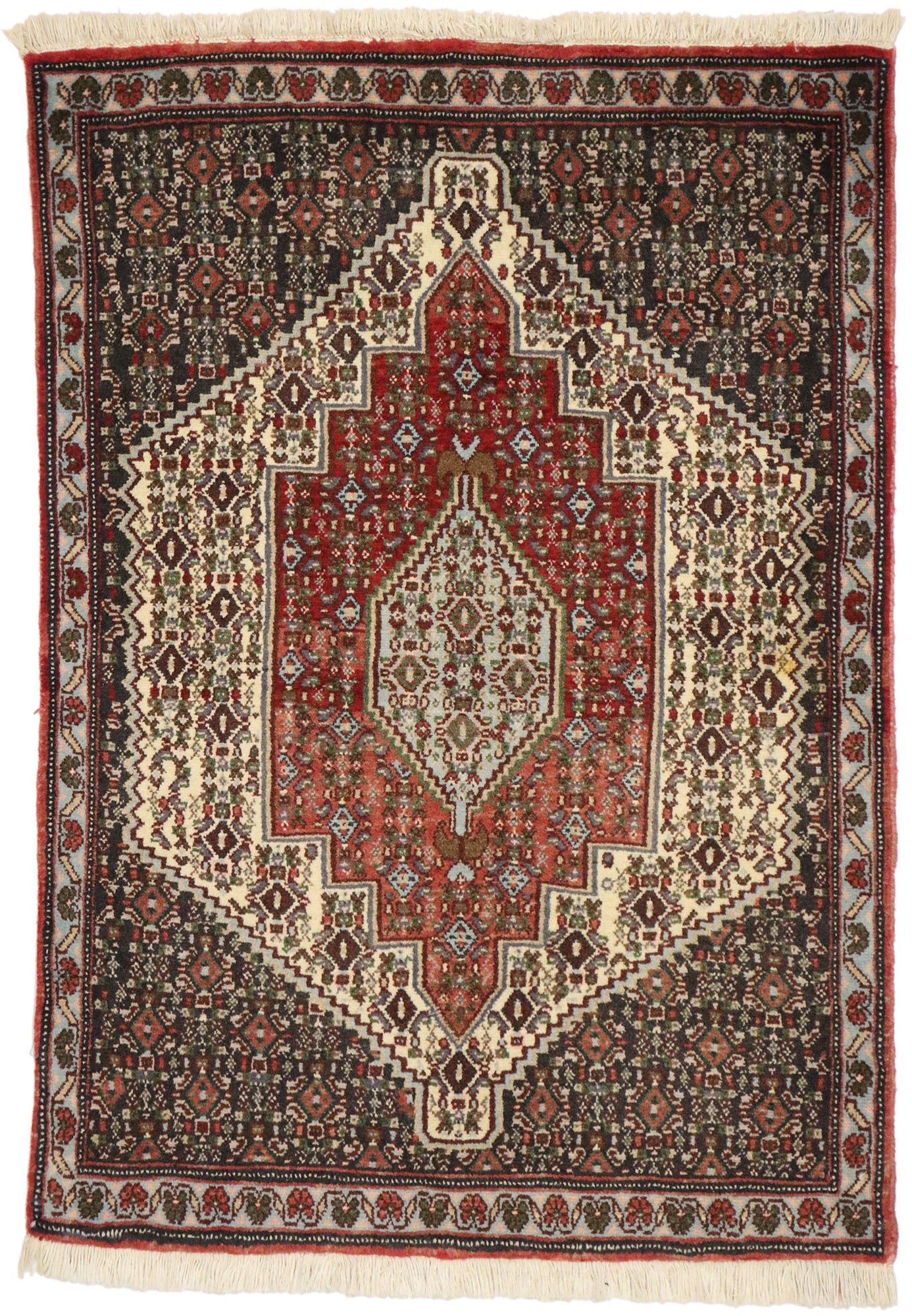 2 x 3 Vintage Persian Sanadaj Rug 75011