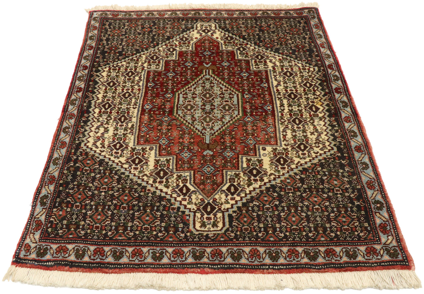 2 x 3 Vintage Persian Sanadaj Rug 75011