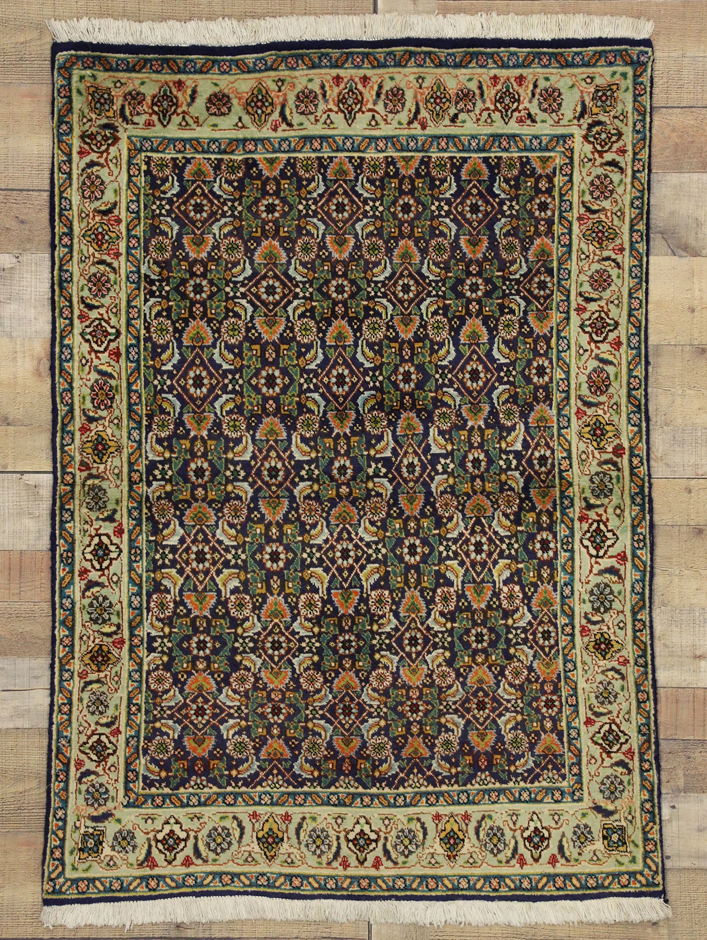 3 x 4 Vintage Persian Tabriz Rug 75101
