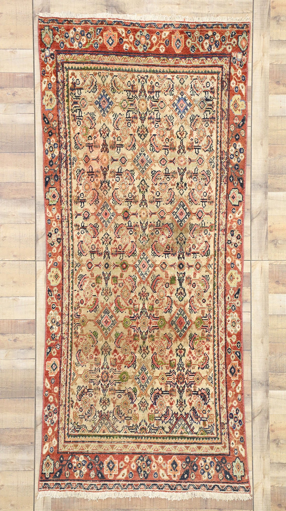 4 x 9 Vintage Persian Mahal Rug 75196