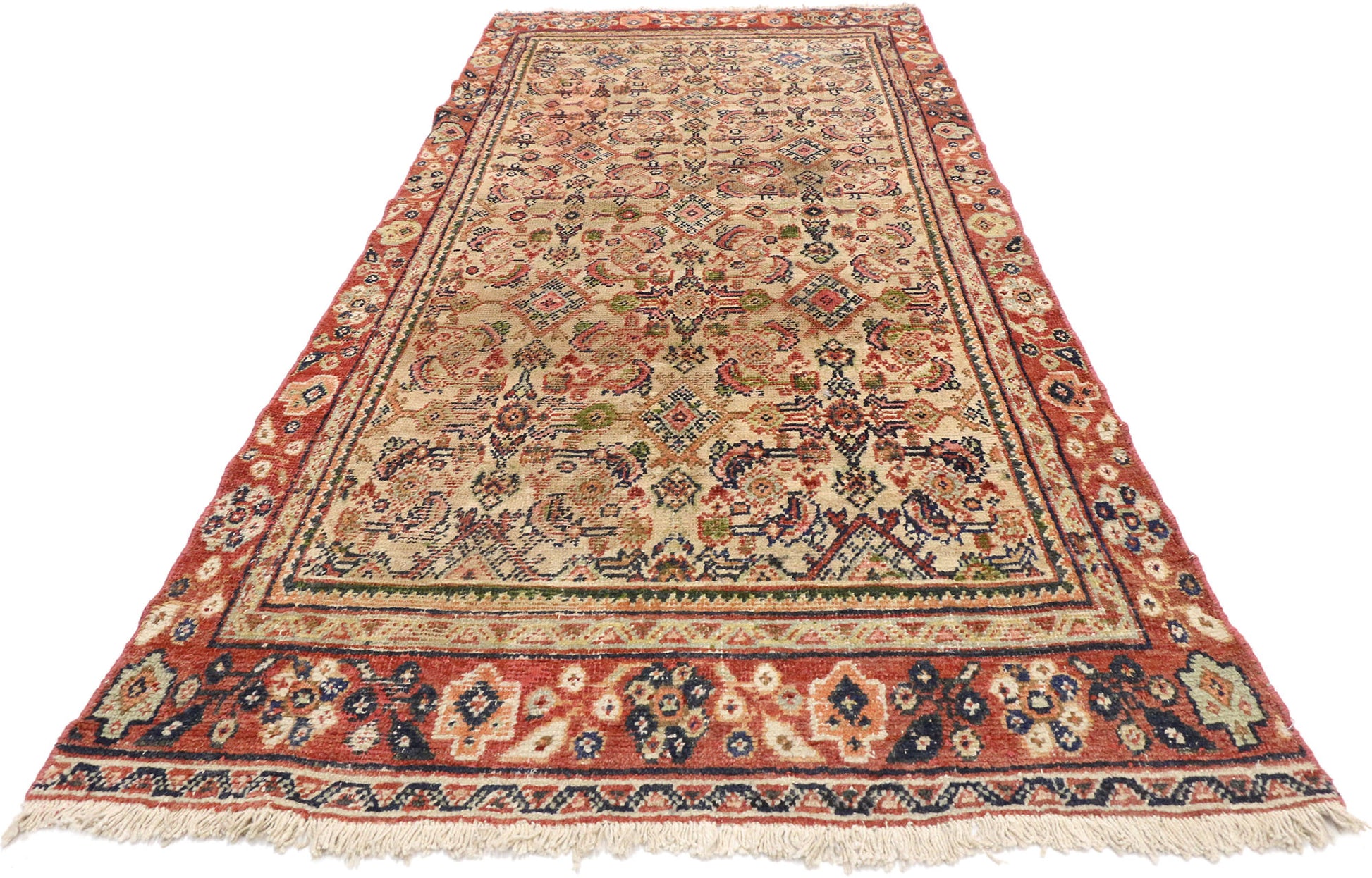4 x 9 Vintage Persian Mahal Rug 75196