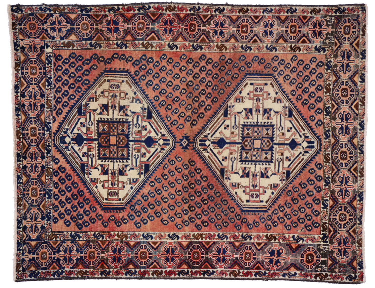 5 x 6 Vintage Hamadan Rug 75252