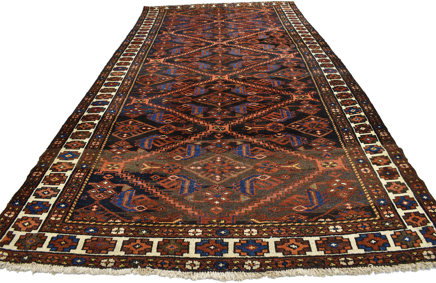5 x 10 Vintage Persian Bakhtiari Rug 75256