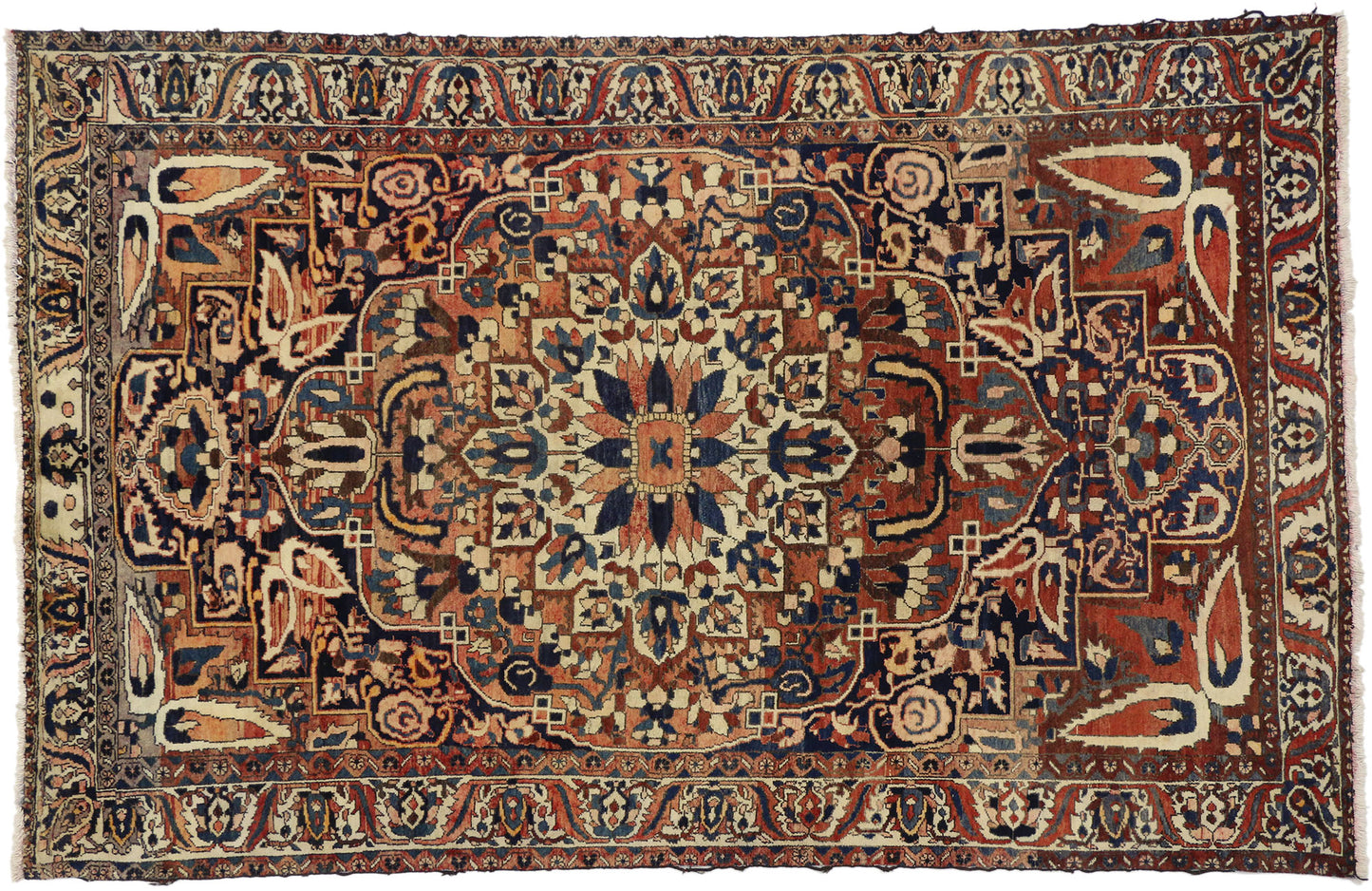 7 x 11 Vintage Persian Bakhtiari Rug 75264