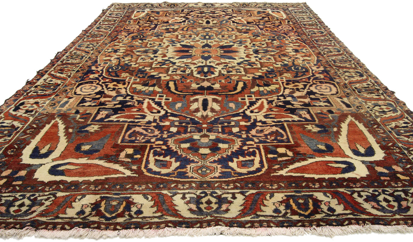 7 x 11 Vintage Persian Bakhtiari Rug 75264