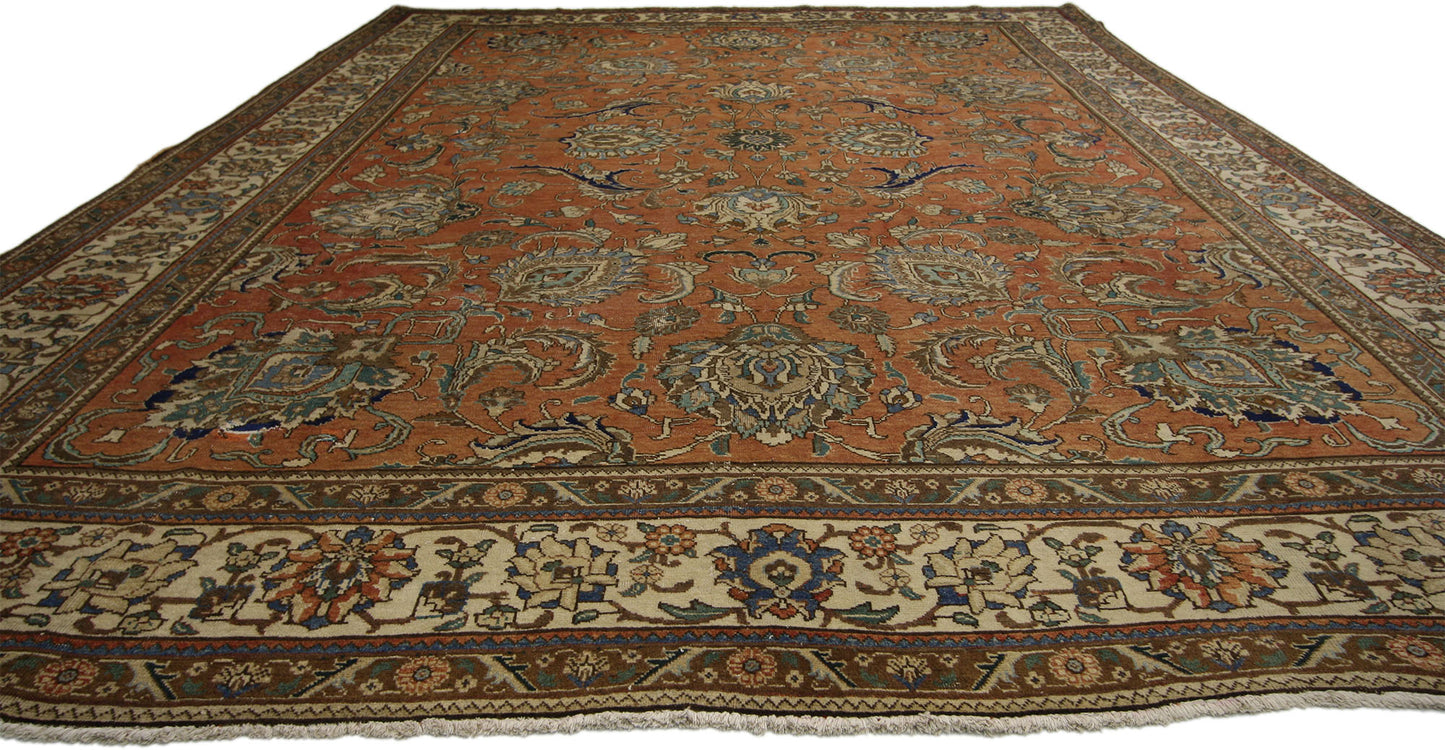 10 x 13 Vintage Persian Tabriz Rug 75296