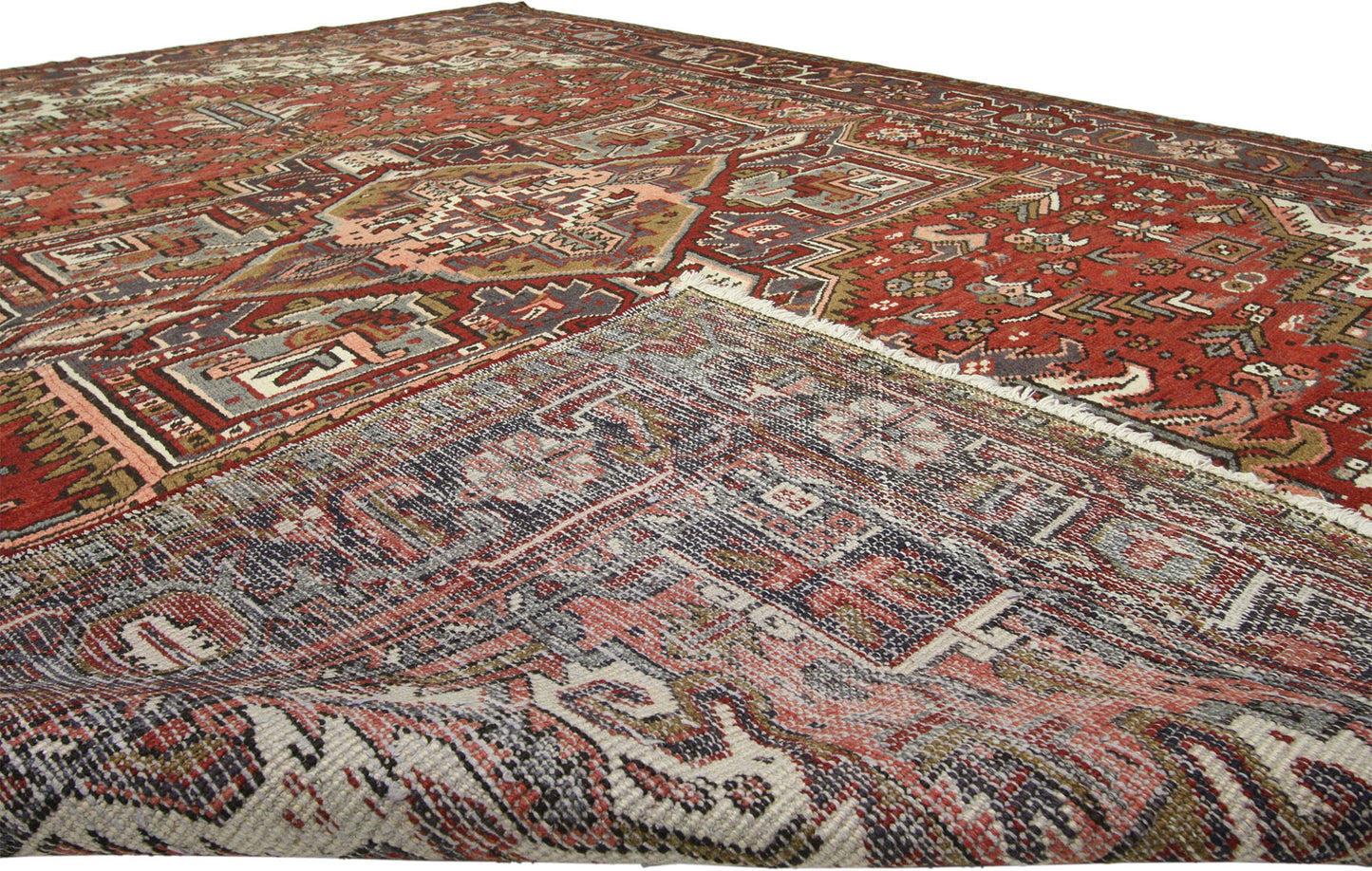 7 x 10 Vintage Persian Heriz Rug 75334