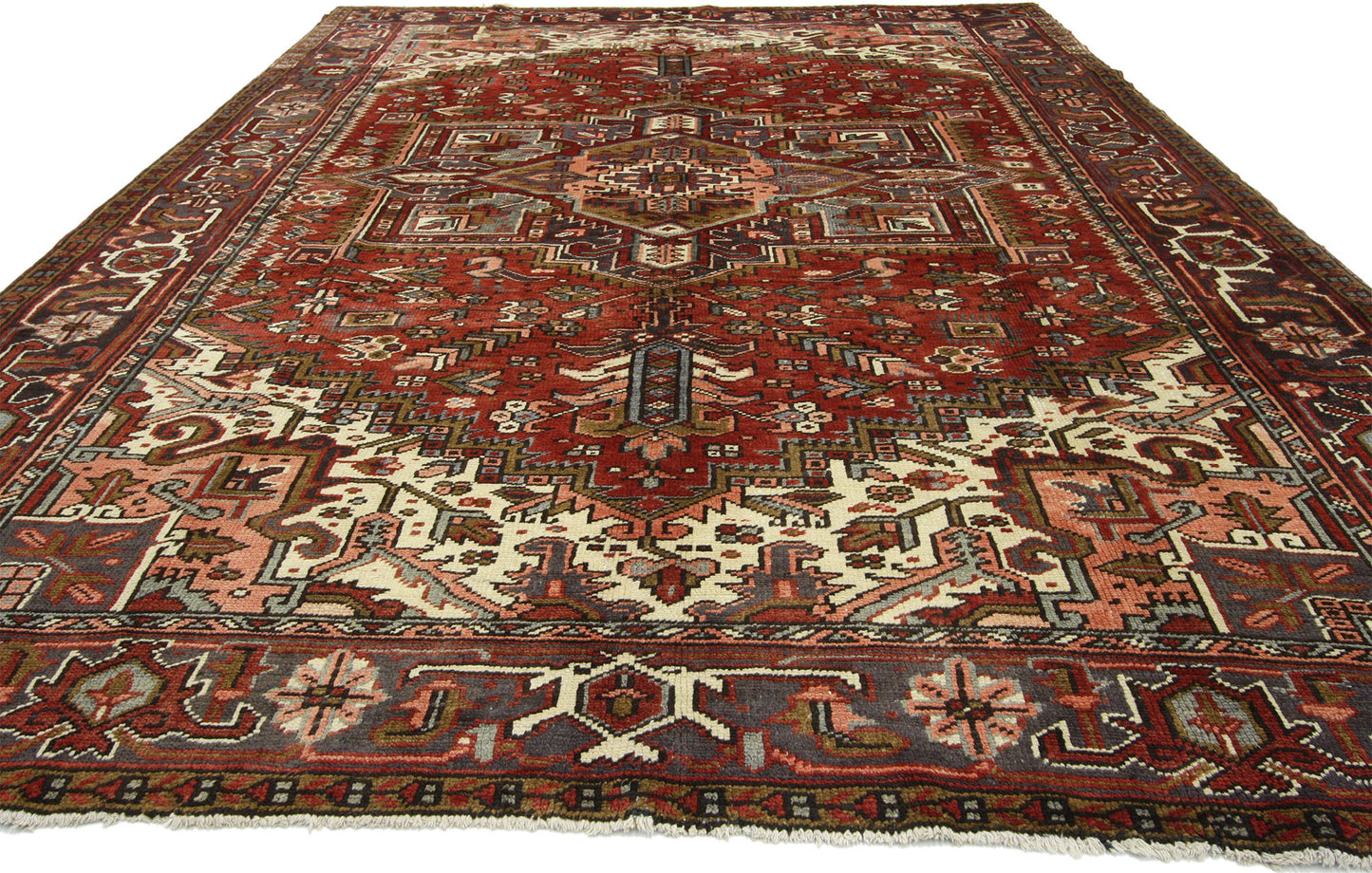 7 x 10 Vintage Persian Heriz Rug 75334