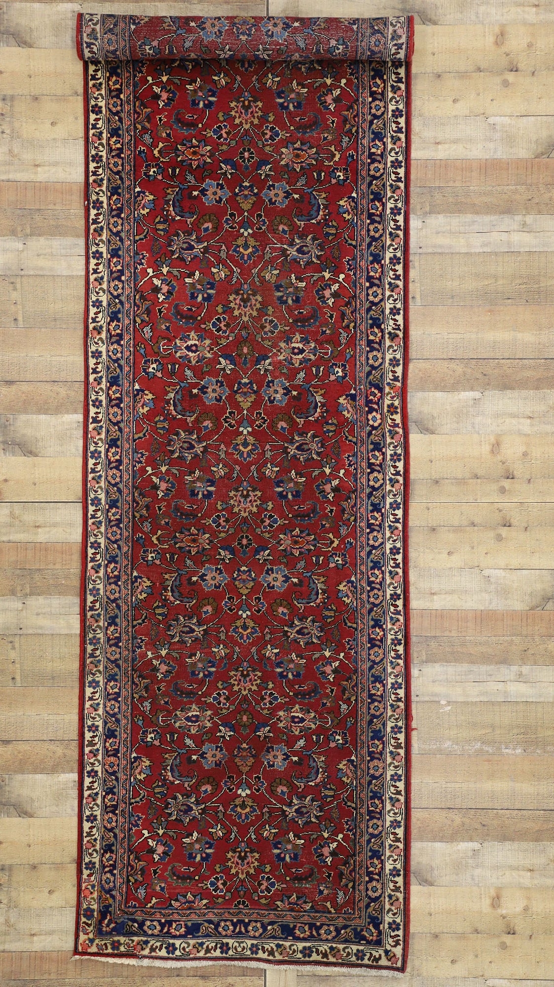 3 x 12 Antique Persian Mashhad Rug 75353
