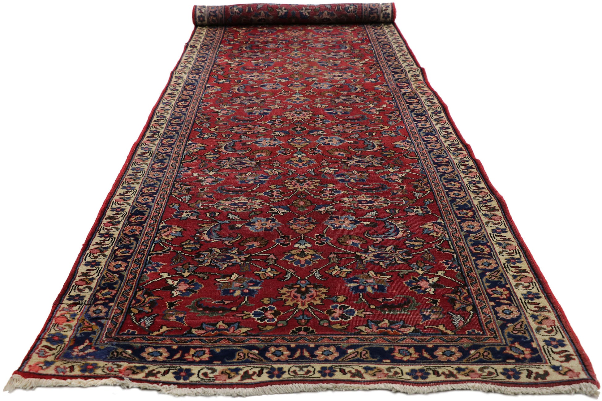 3 x 12 Antique Persian Mashhad Rug 75353