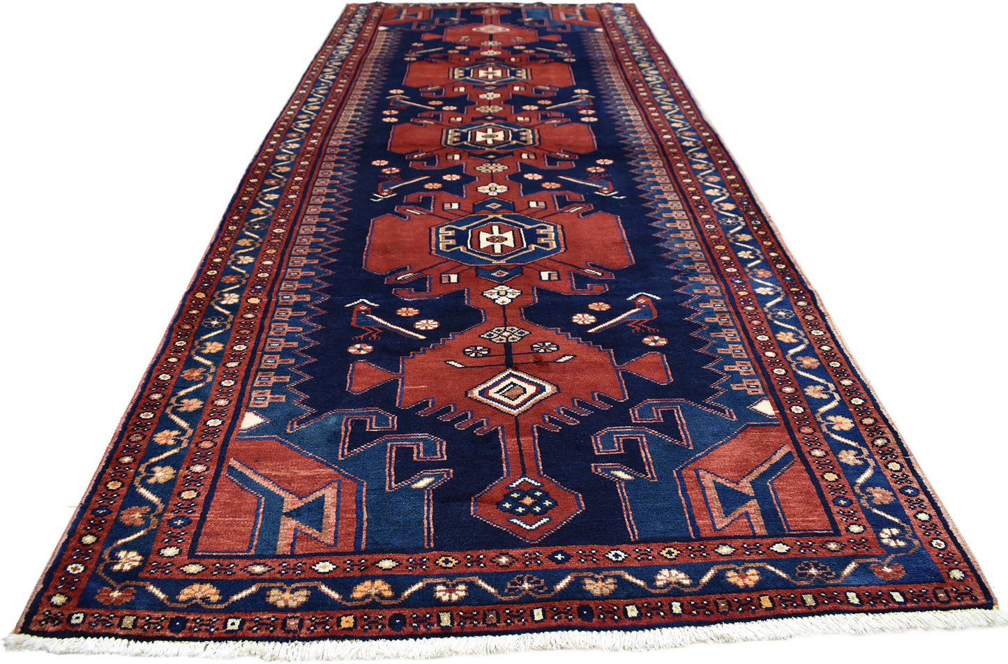 4 x 10 Antique Persian Hamadan Rug 75360