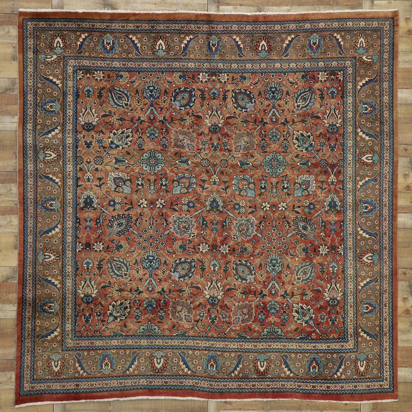10 x 10 Vintage Tabriz Rug 75514