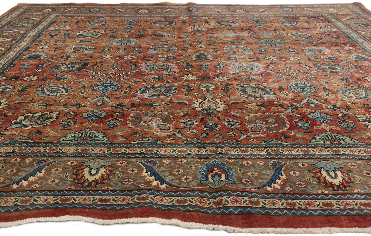 10 x 10 Vintage Tabriz Rug 75514