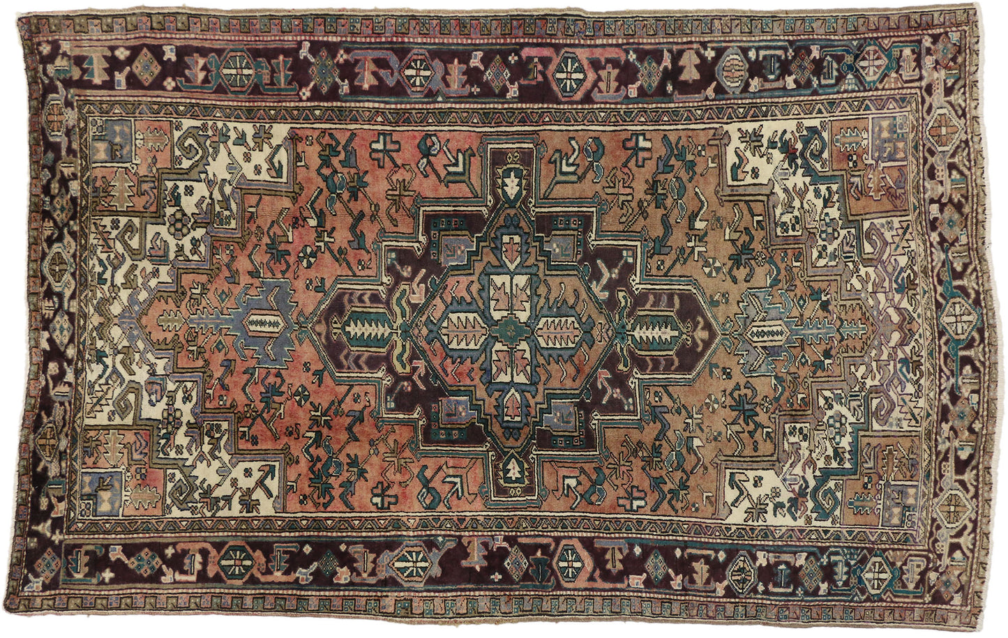 6 x 9 Vintage Persian Heriz Rug 75553