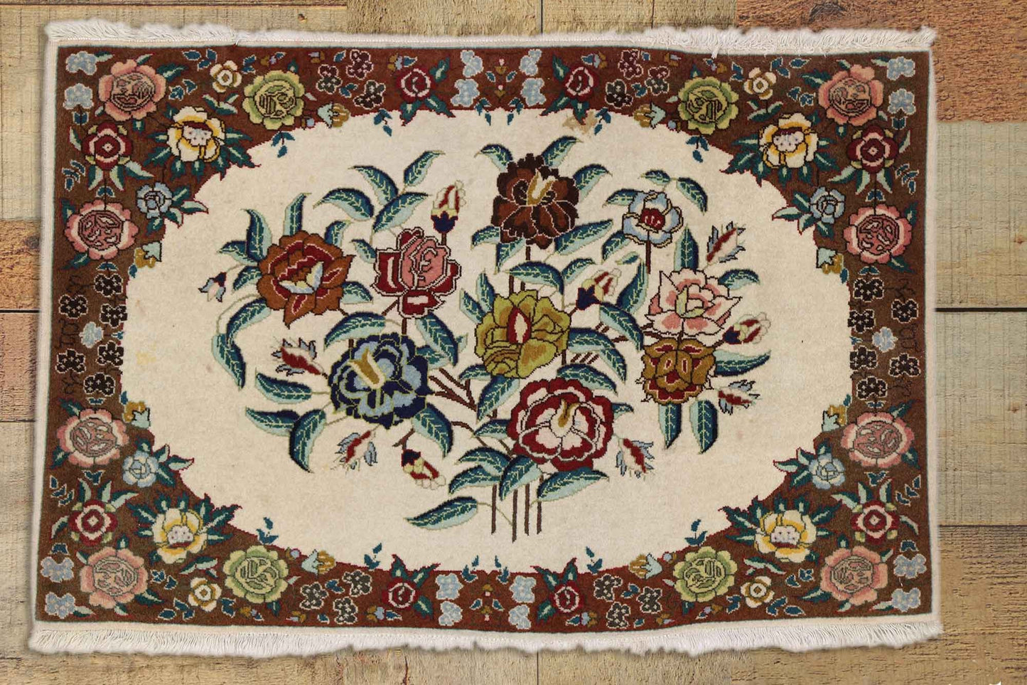 2 x 3 Vintage Persian Tabriz Rug 75654