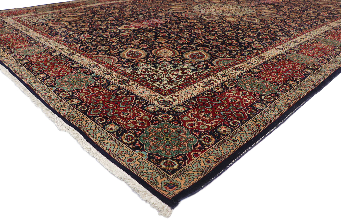 12 x 17 Vintage Persian Tabriz Rug 75664