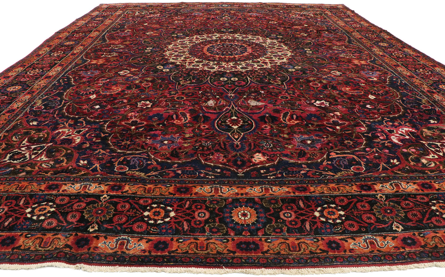 10 x 14 Antique Persian Mashhad Rug 75668