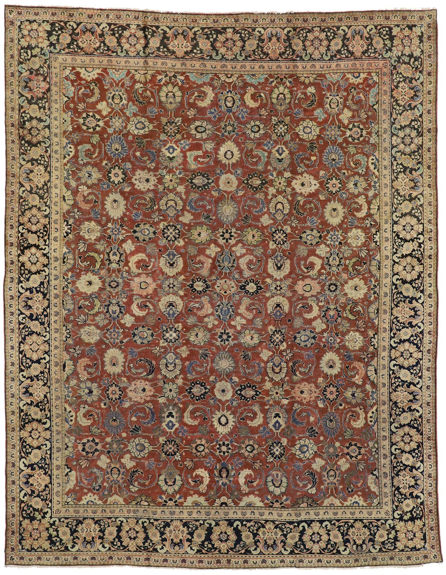 10 x 13 Vintage Persian Mahal Rug 75702