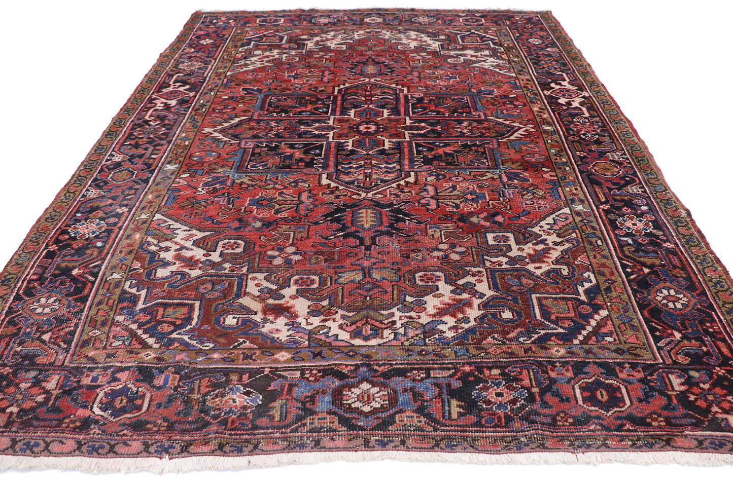 7 x 8 Vintage Persian Heriz Rug 75862