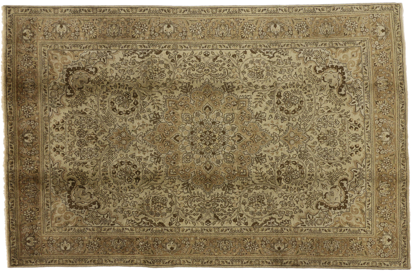 6 x 10 Vintage Persian Tabriz Rug 75972