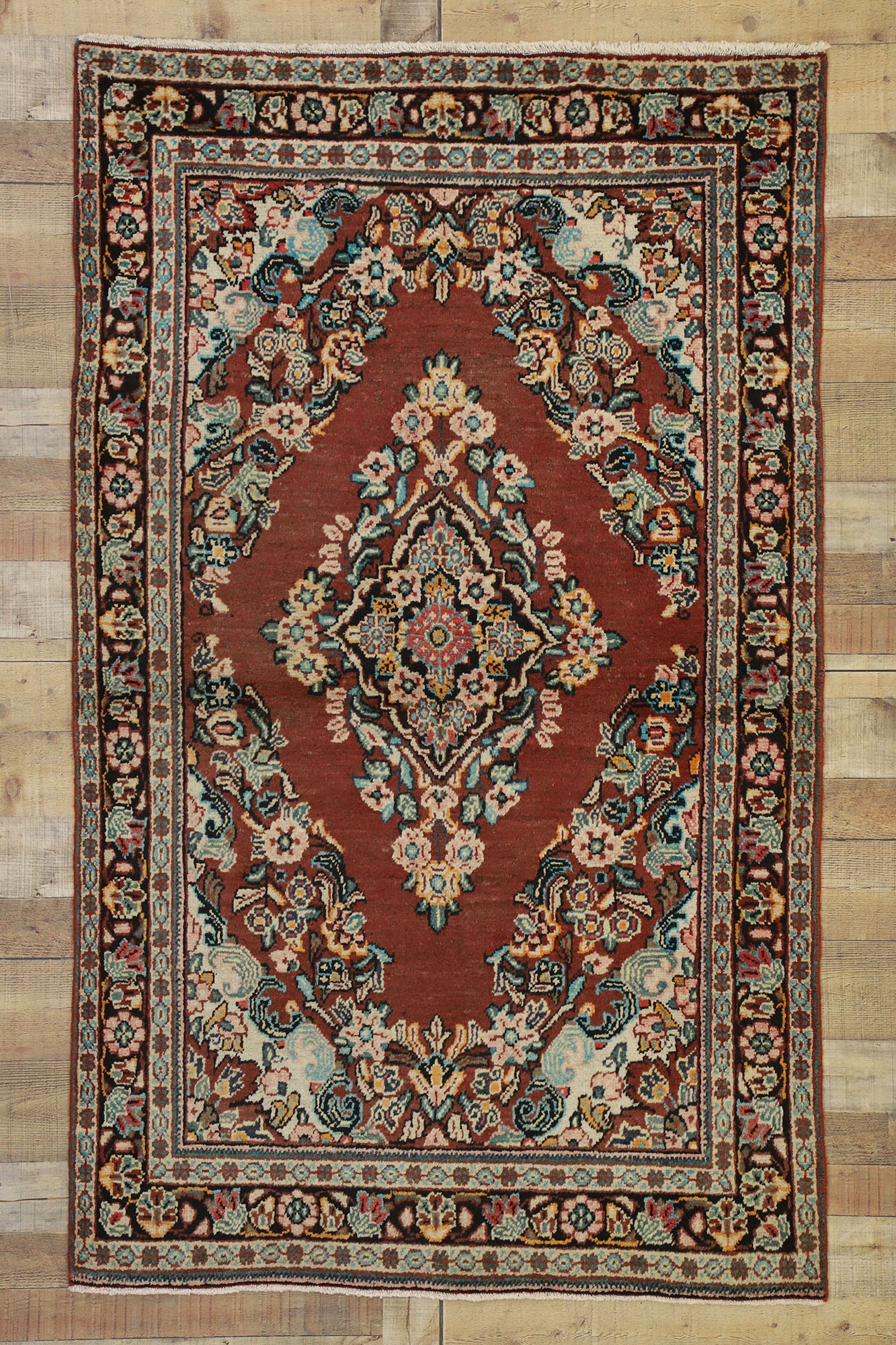 4 x 6 Vintage Persian Mahal Rug 75979