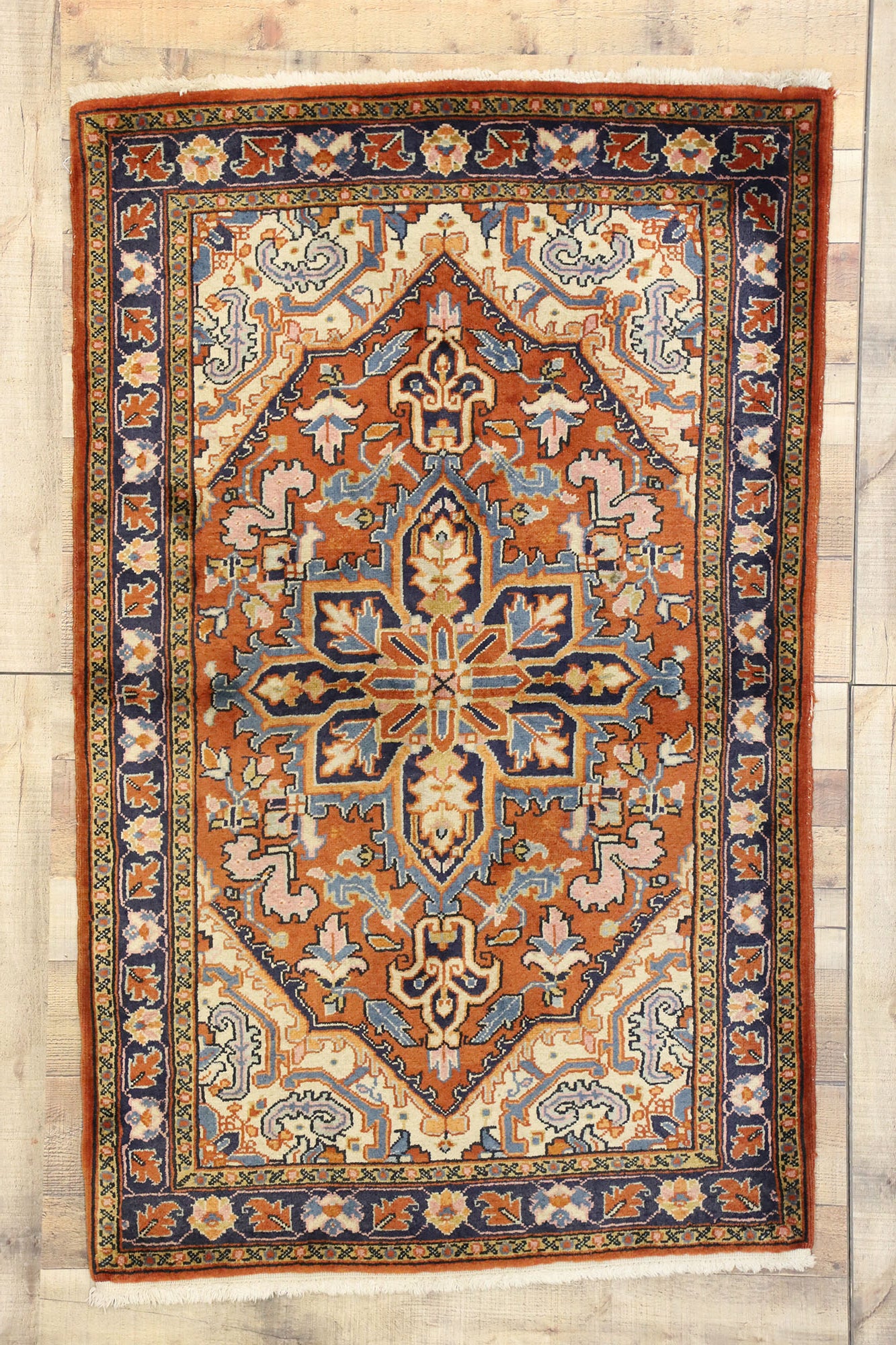 3 x 5 Vintage Persian Heriz Rug 75996