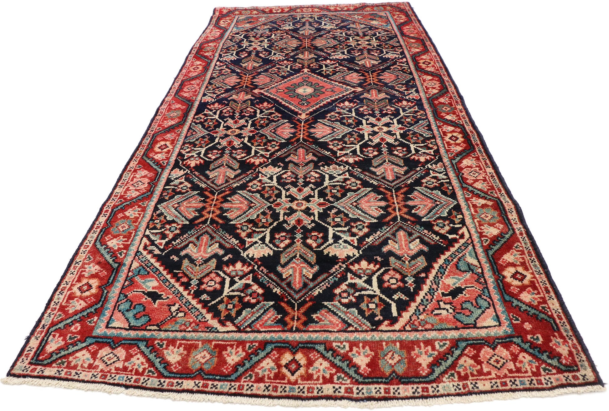 4 x 8 Vintage Persian Mahal Runner 76003
