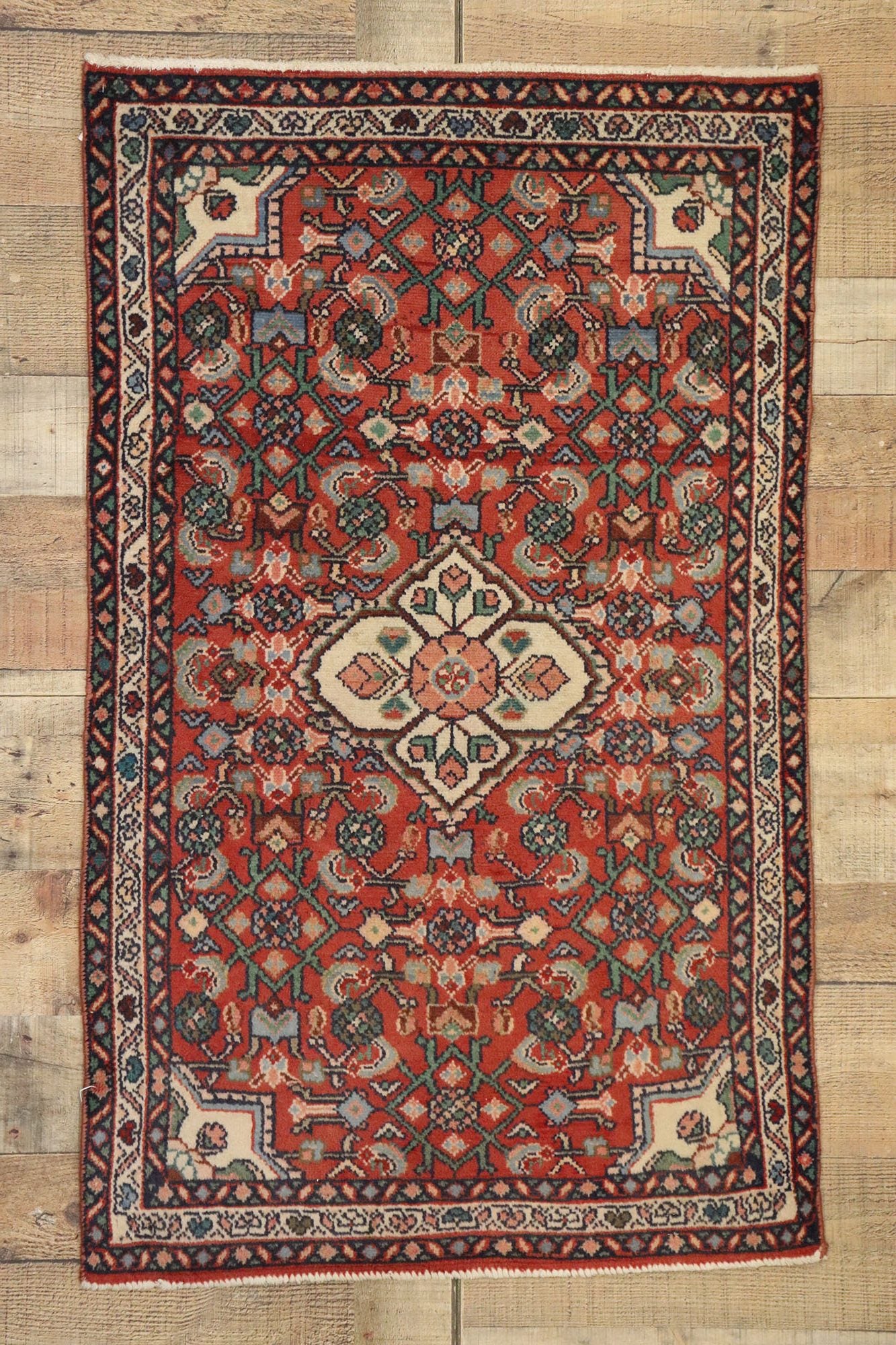 2 x 4 Vintage Persian Hamadan Rug 76035