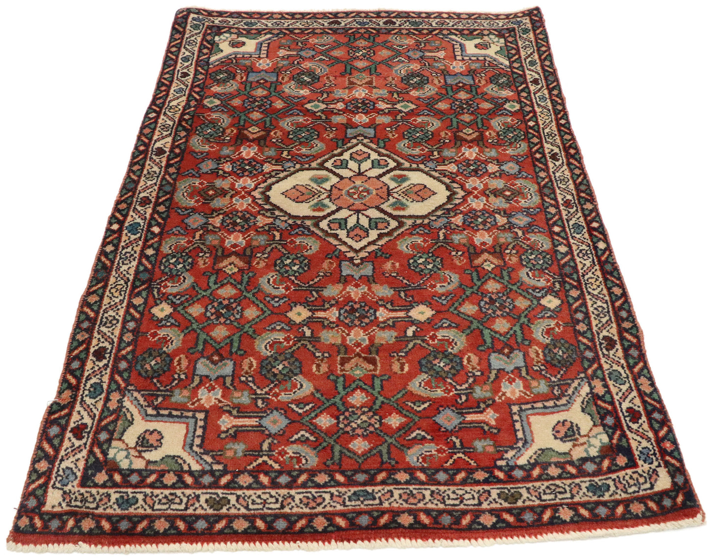 2 x 4 Vintage Persian Hamadan Rug 76035
