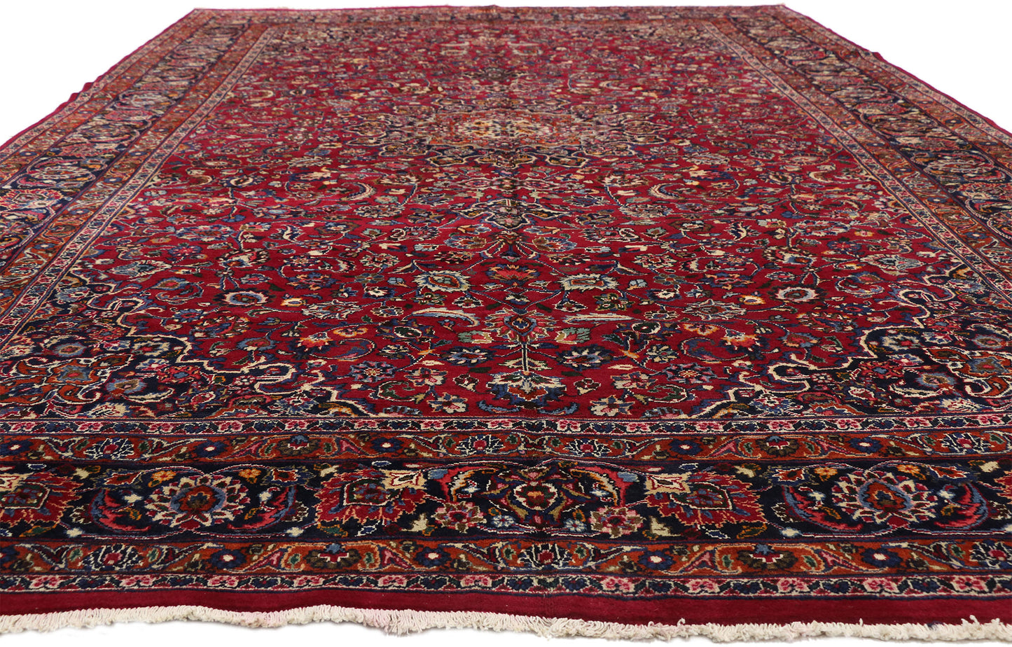 9 x 16 Vintage Persian Mashad Rug 76140