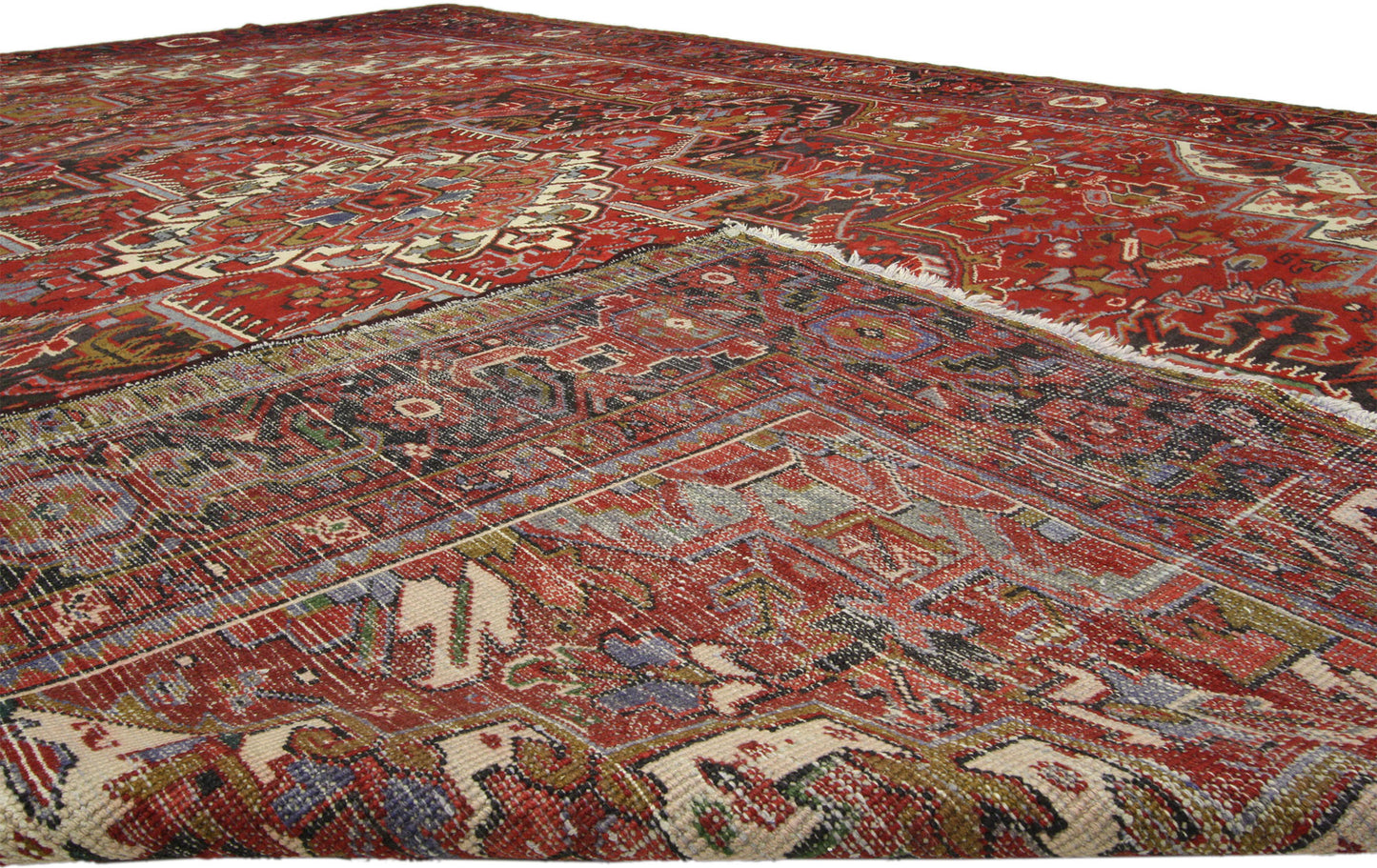 10 x 13 Vintage Persian Heriz Rug 76194