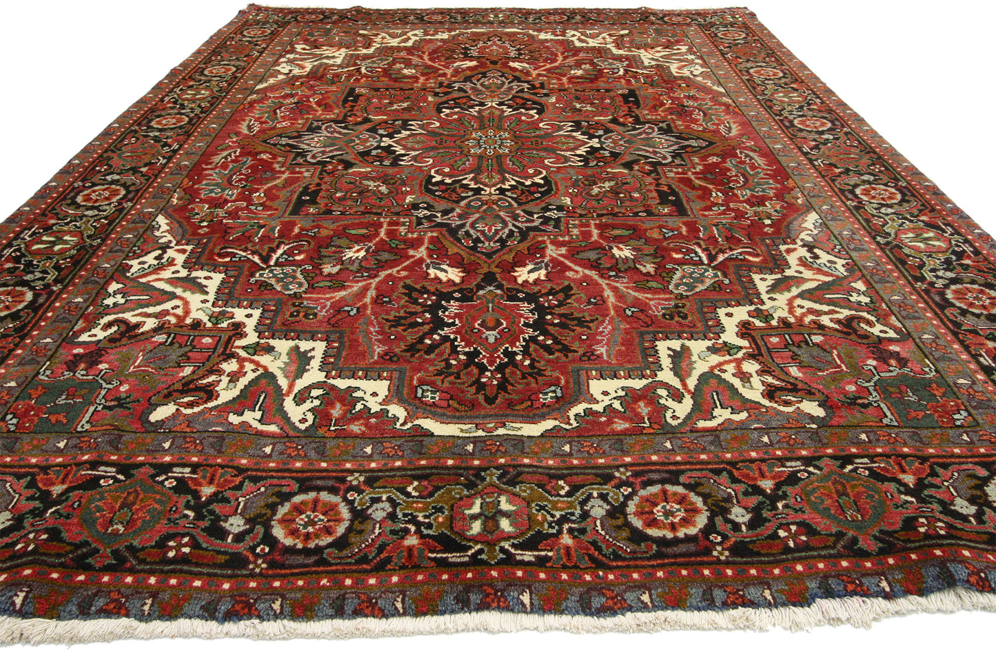 7 x 10 Vintage Persian Heriz Rug 76217
