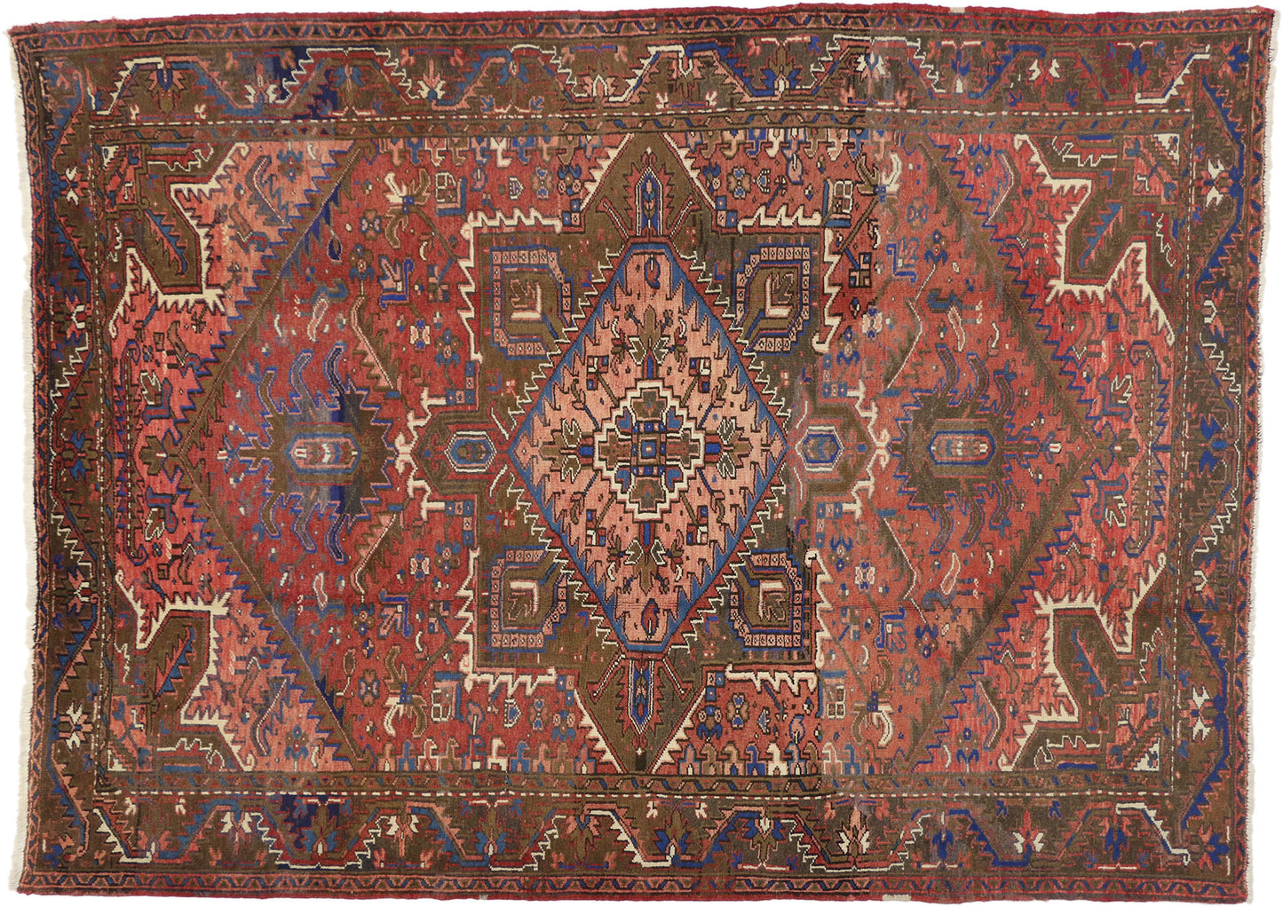 7 x 10 Vintage Persian Heriz Rug 76241