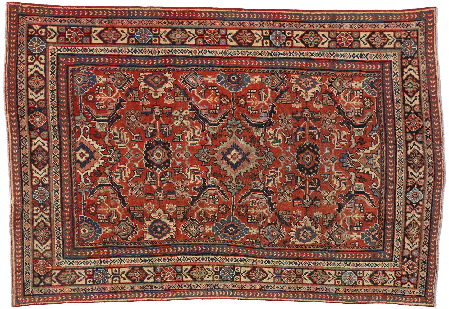 7 x 11 Vintage Persian Mahal Rug 76247