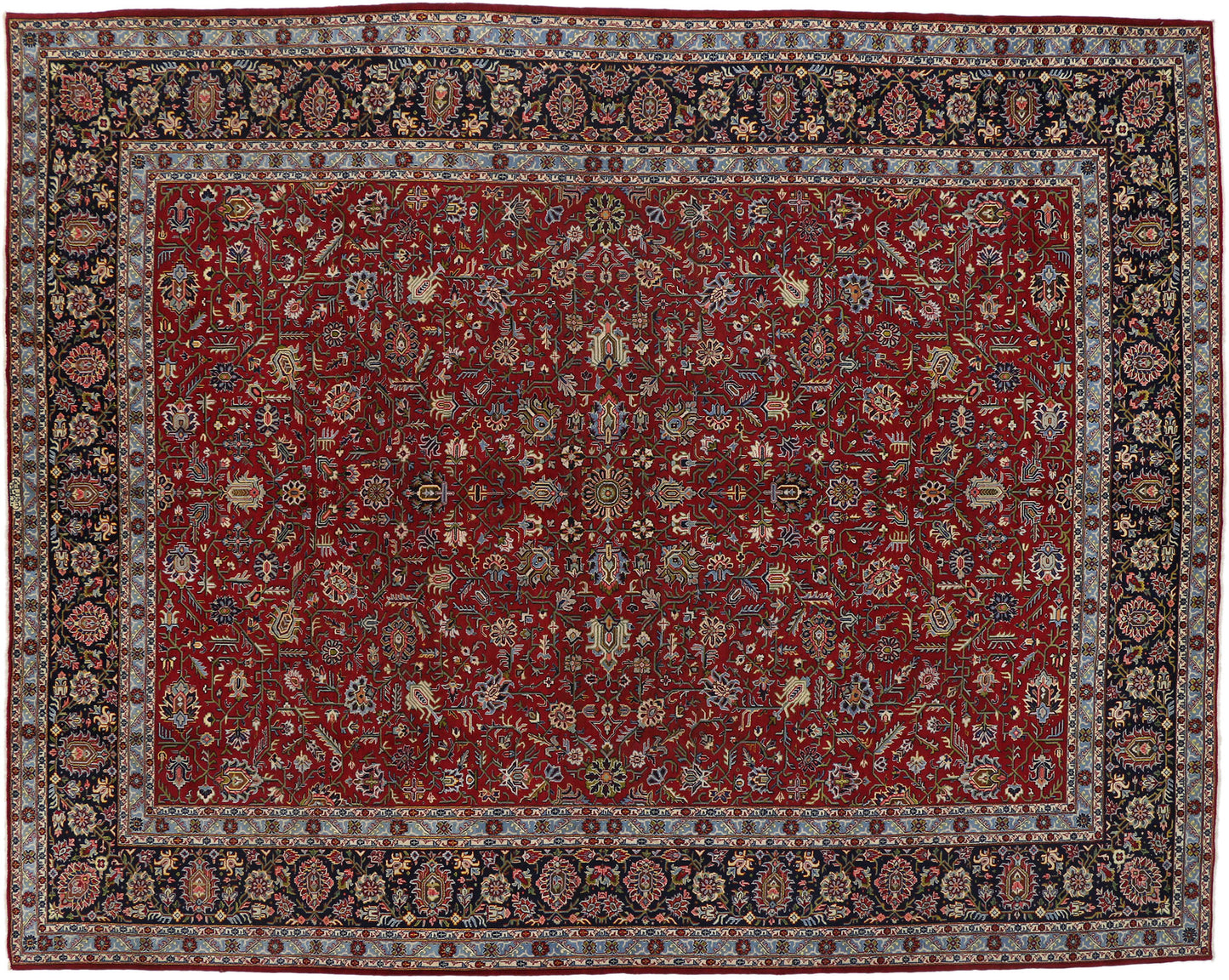 11 x 13 Vintage Persian Kashan Rug 76265