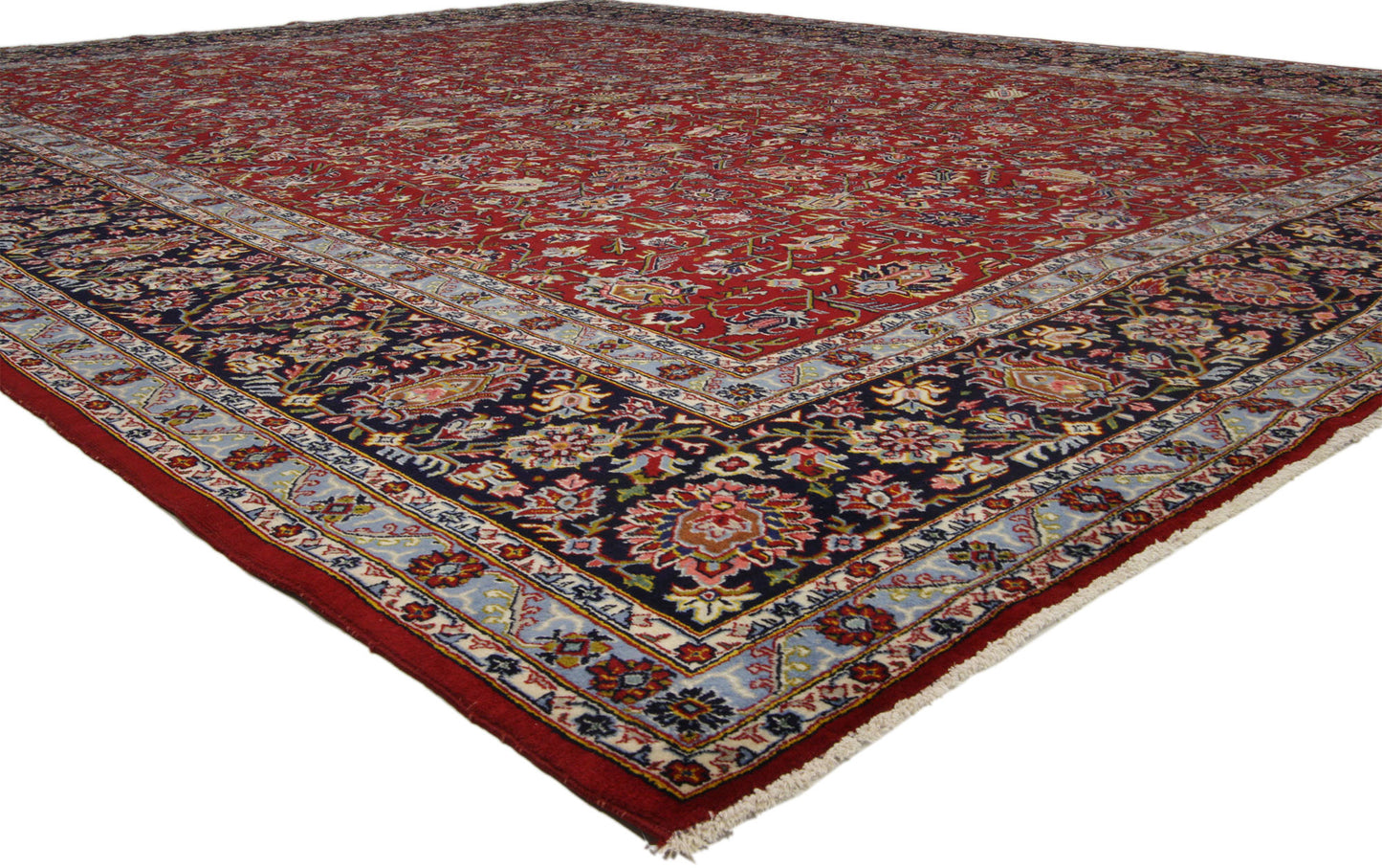 11 x 13 Vintage Persian Kashan Rug 76265