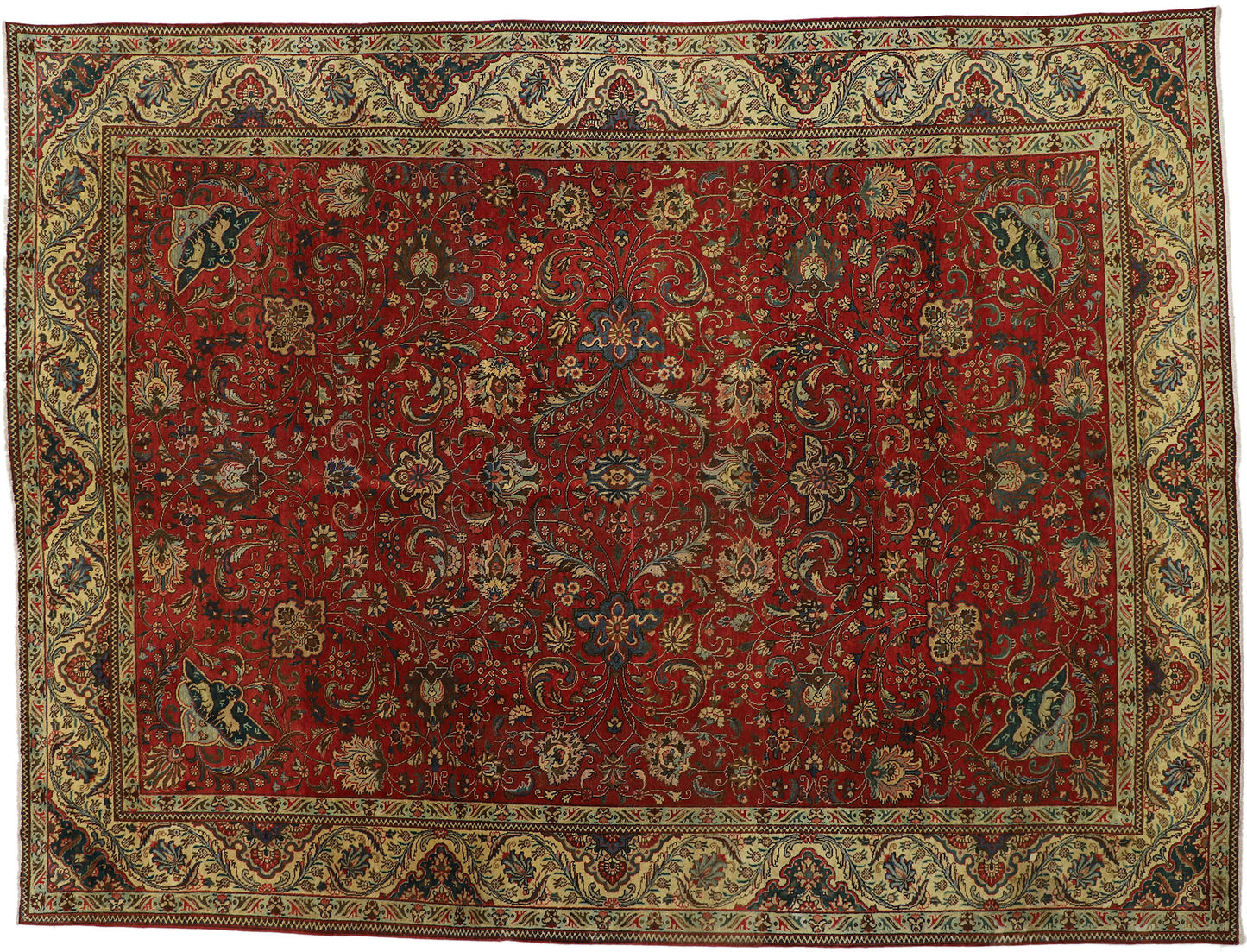 11 x 14 Vintage Persian Tabriz Rug 76280