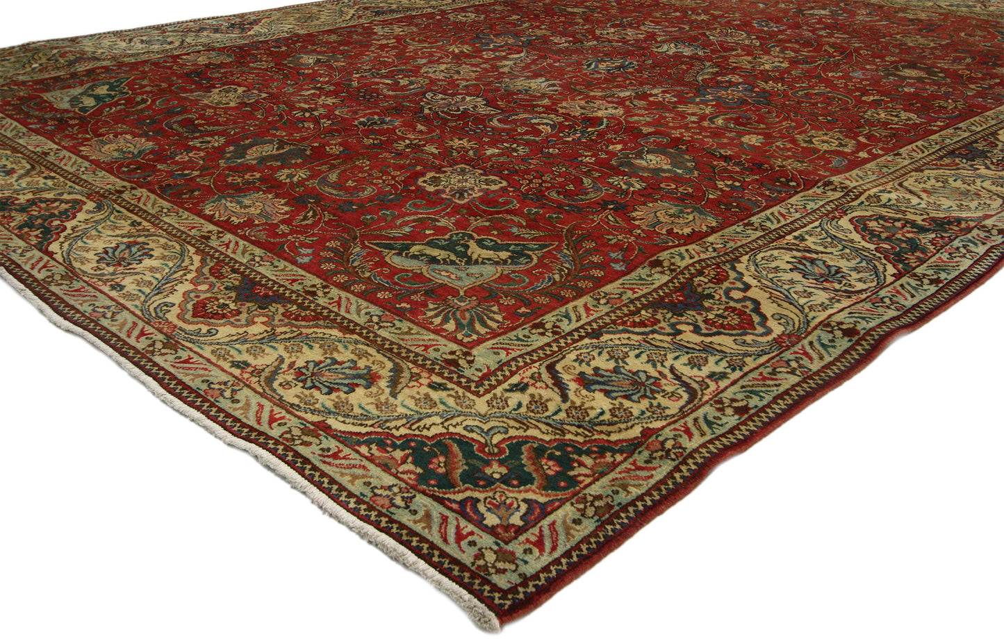 11 x 14 Vintage Persian Tabriz Rug 76280