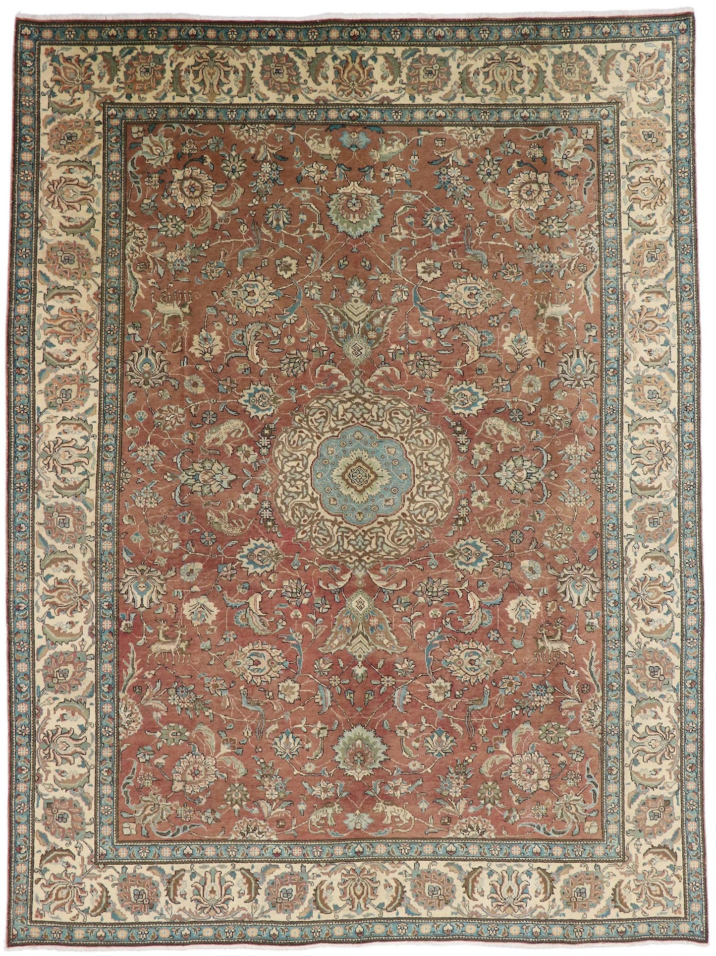10 x 13 Vintage Persian Tabriz Rug 76286