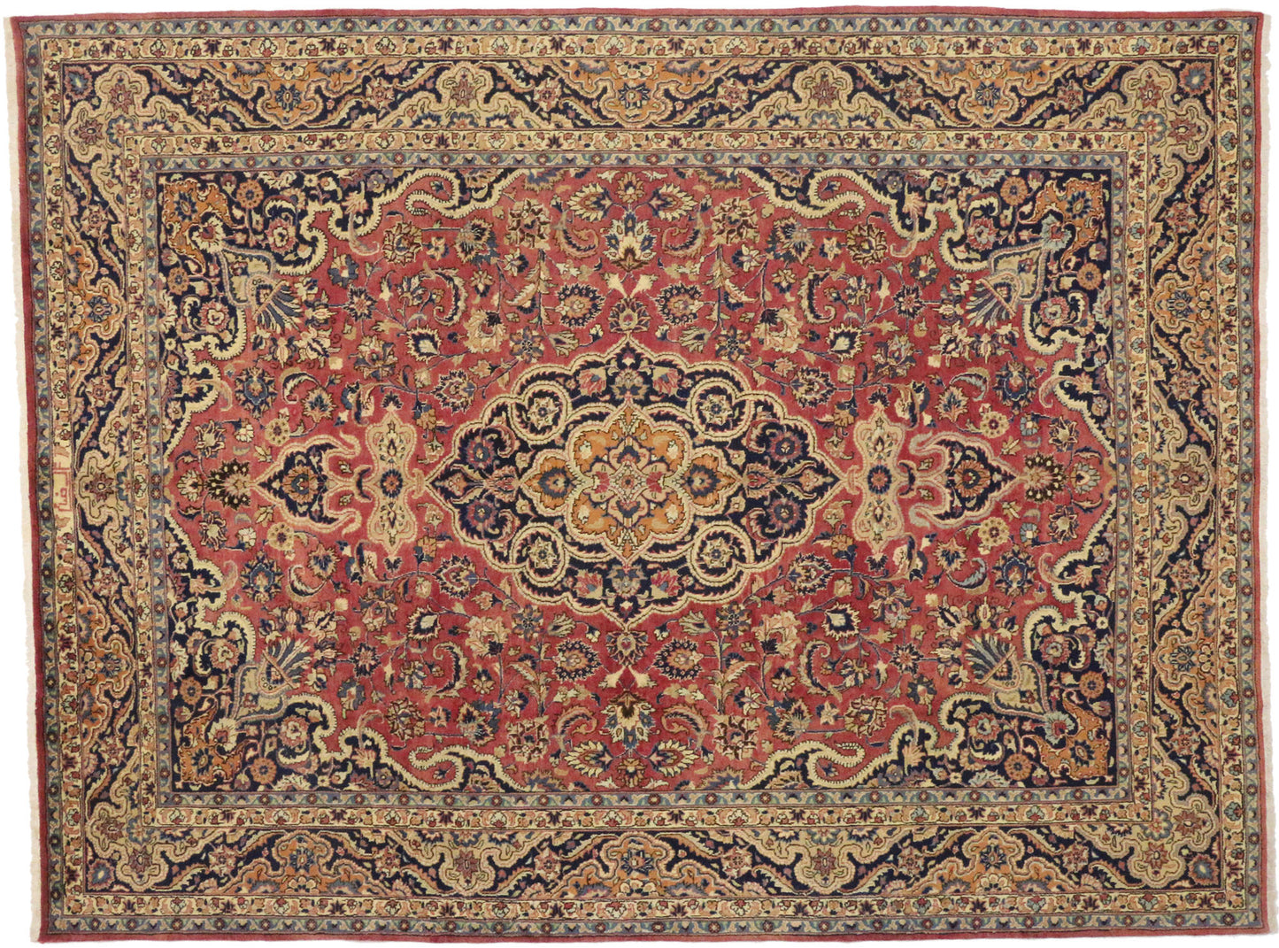 10 x 13 Vintage Persian Mashhad Rug 76310