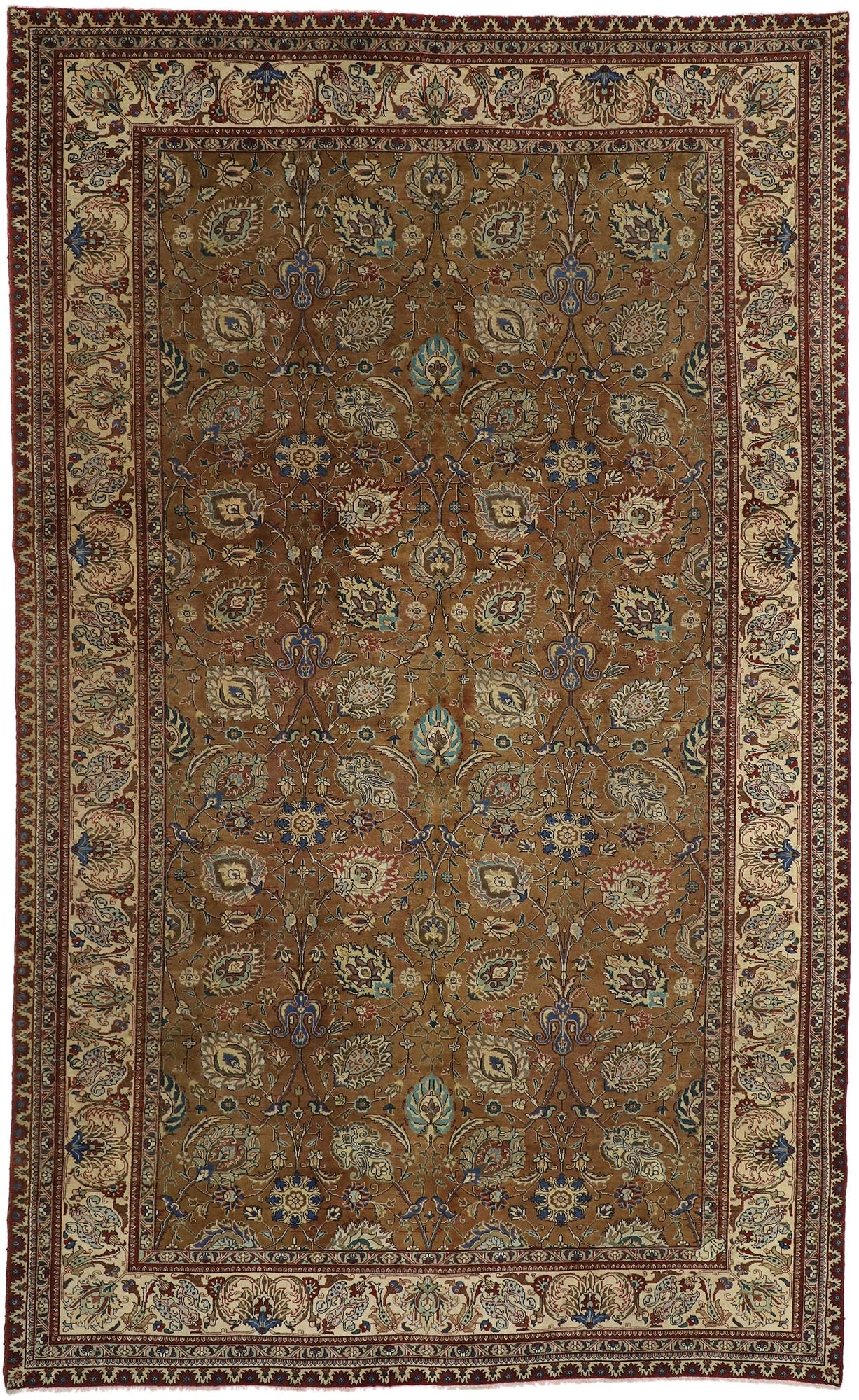 10 x 16 Vintage Persian Tabriz Rug 76347