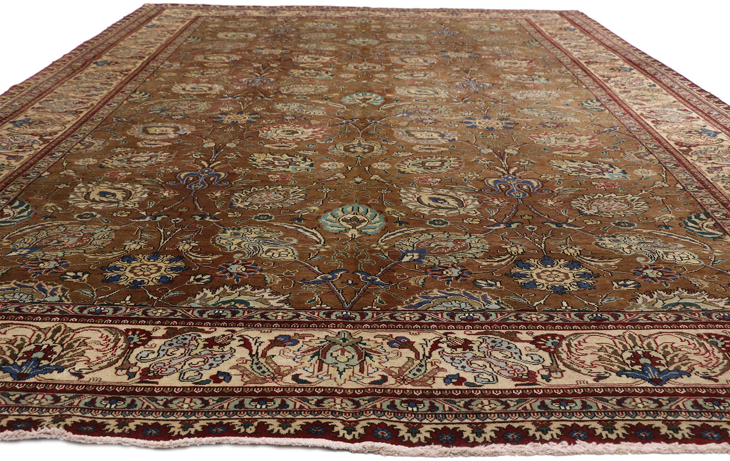 10 x 16 Vintage Persian Tabriz Rug 76347