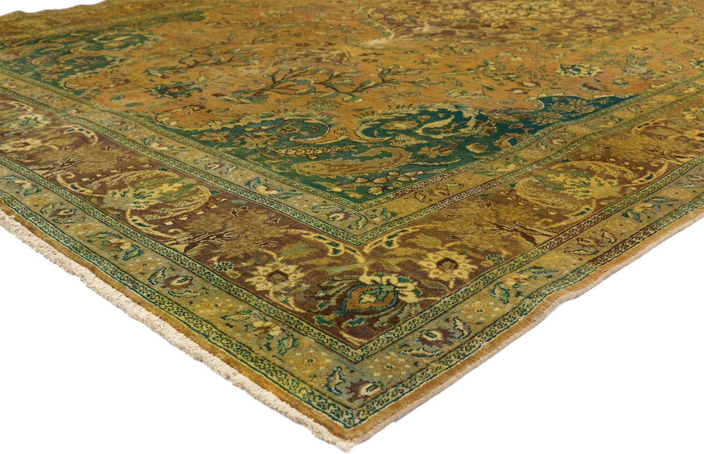 10 x 16 Vintage Persian Tabriz Rug 76348