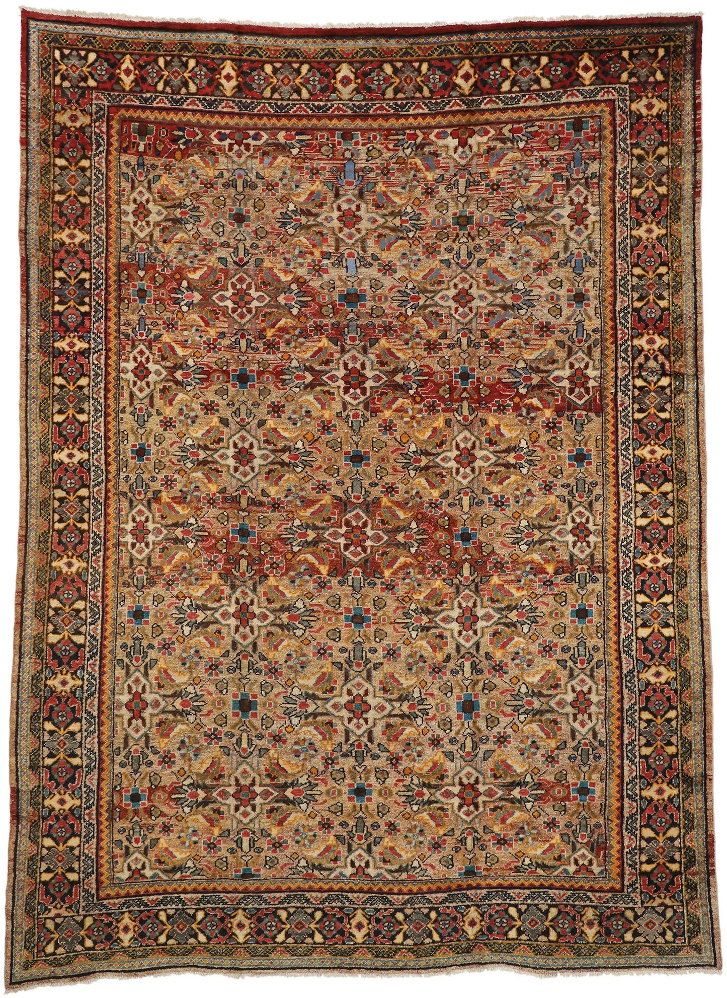 9 x 13 Vintage Persian Mahal Rug 76355