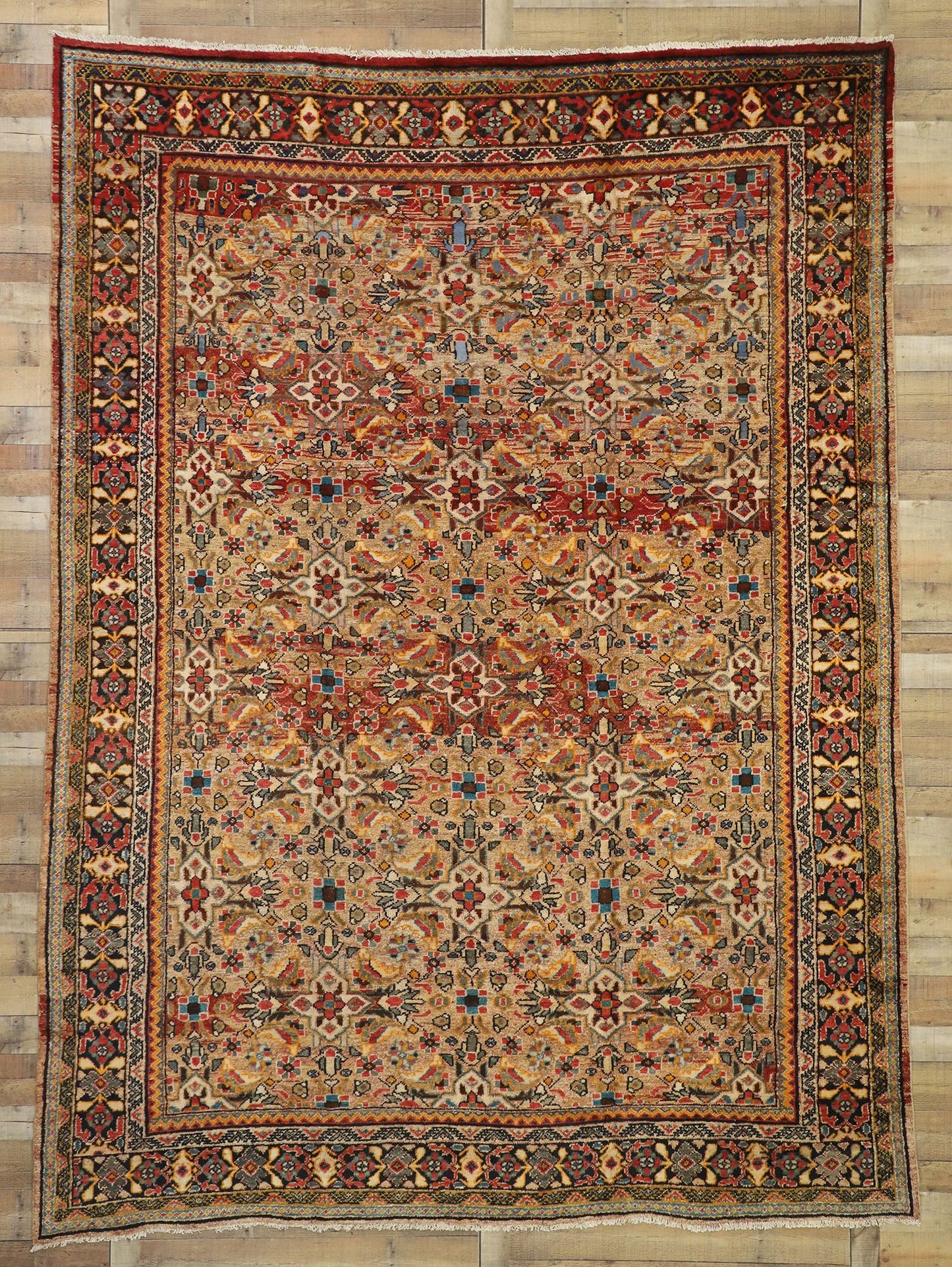 9 x 13 Vintage Persian Mahal Rug 76355